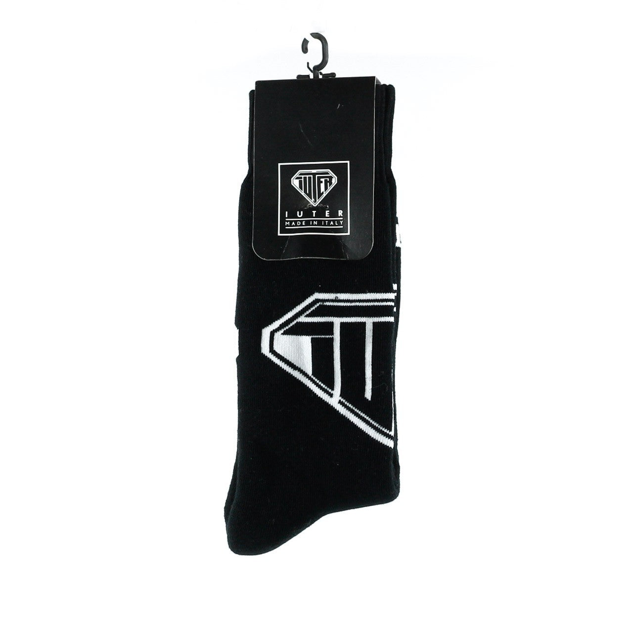Iuter, Calza Media Uomo Logo Socks, Black