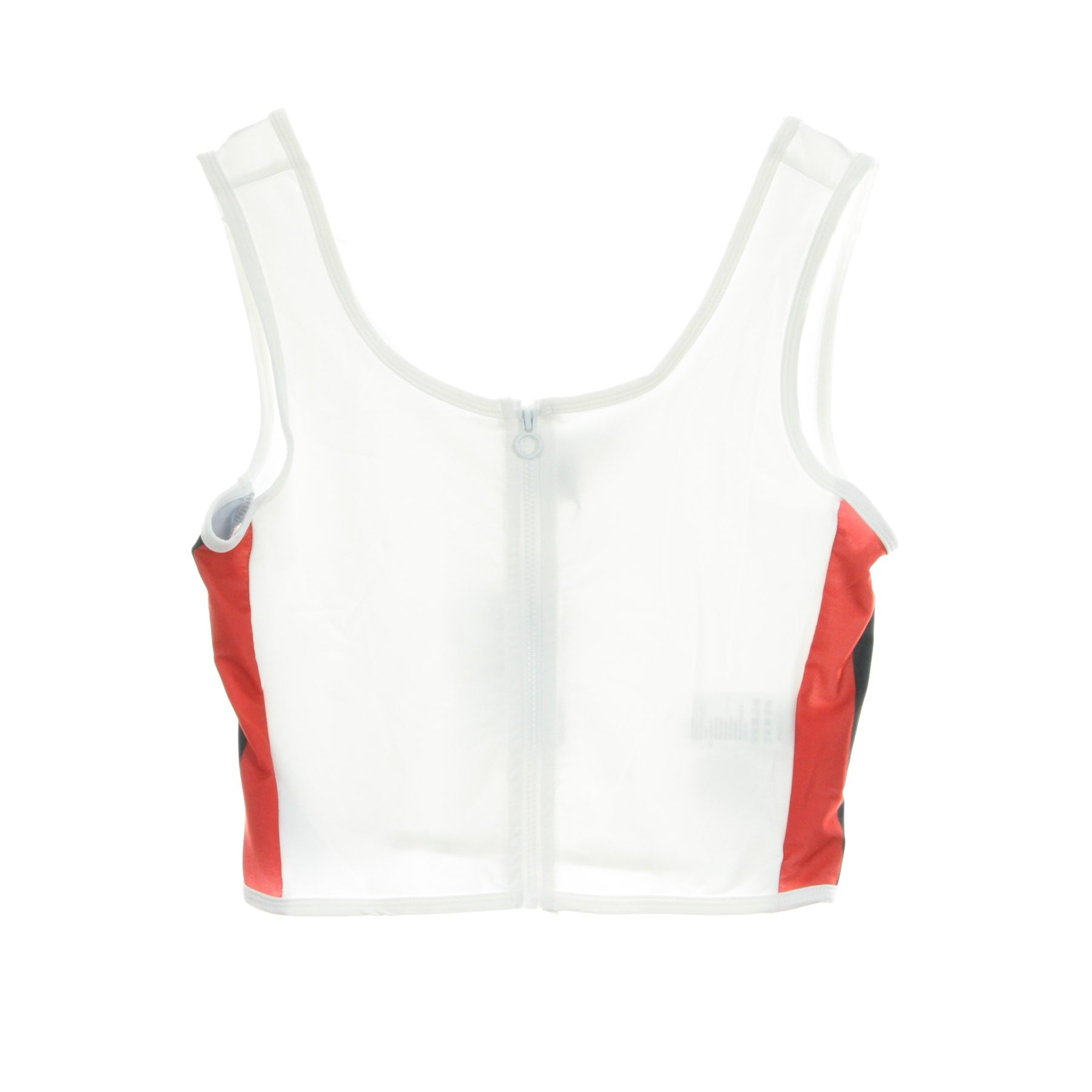 Urban Classics, Top Donna Side Stripe Cropped Zip Top, White/fire Red/navy