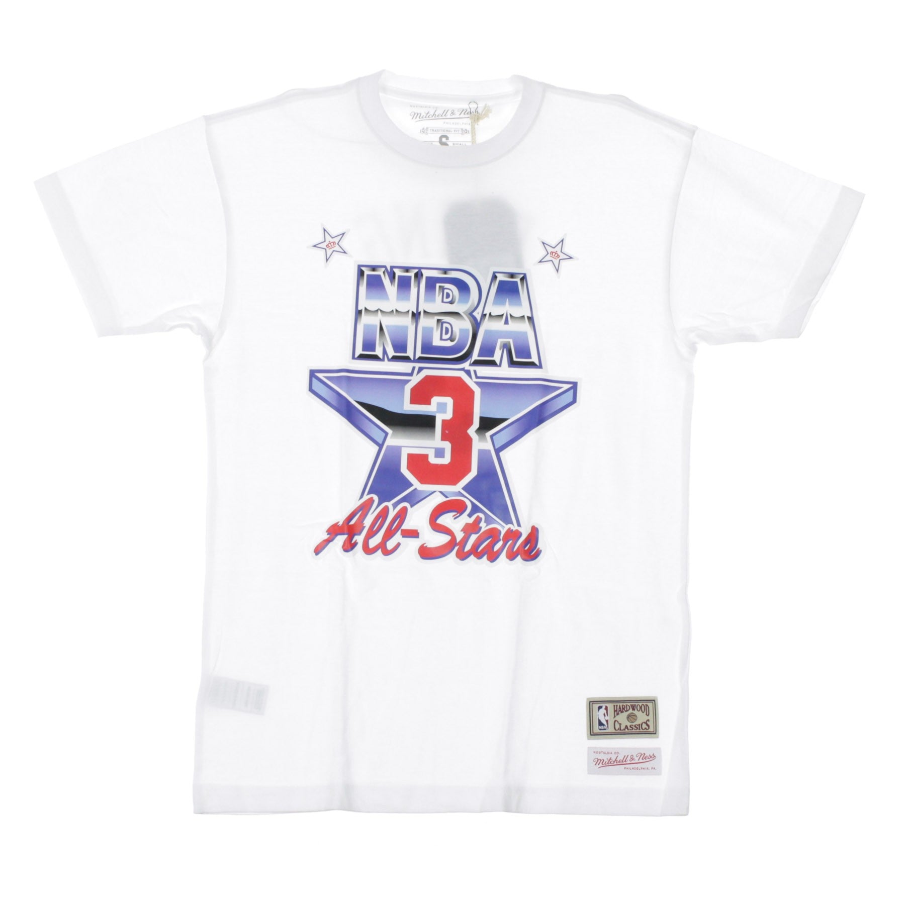 Mitchell & Ness, Maglietta Uomo Nba Name & Number Tee No.3 Patrick Ewing All Star Est 1991, White/original Team Colors