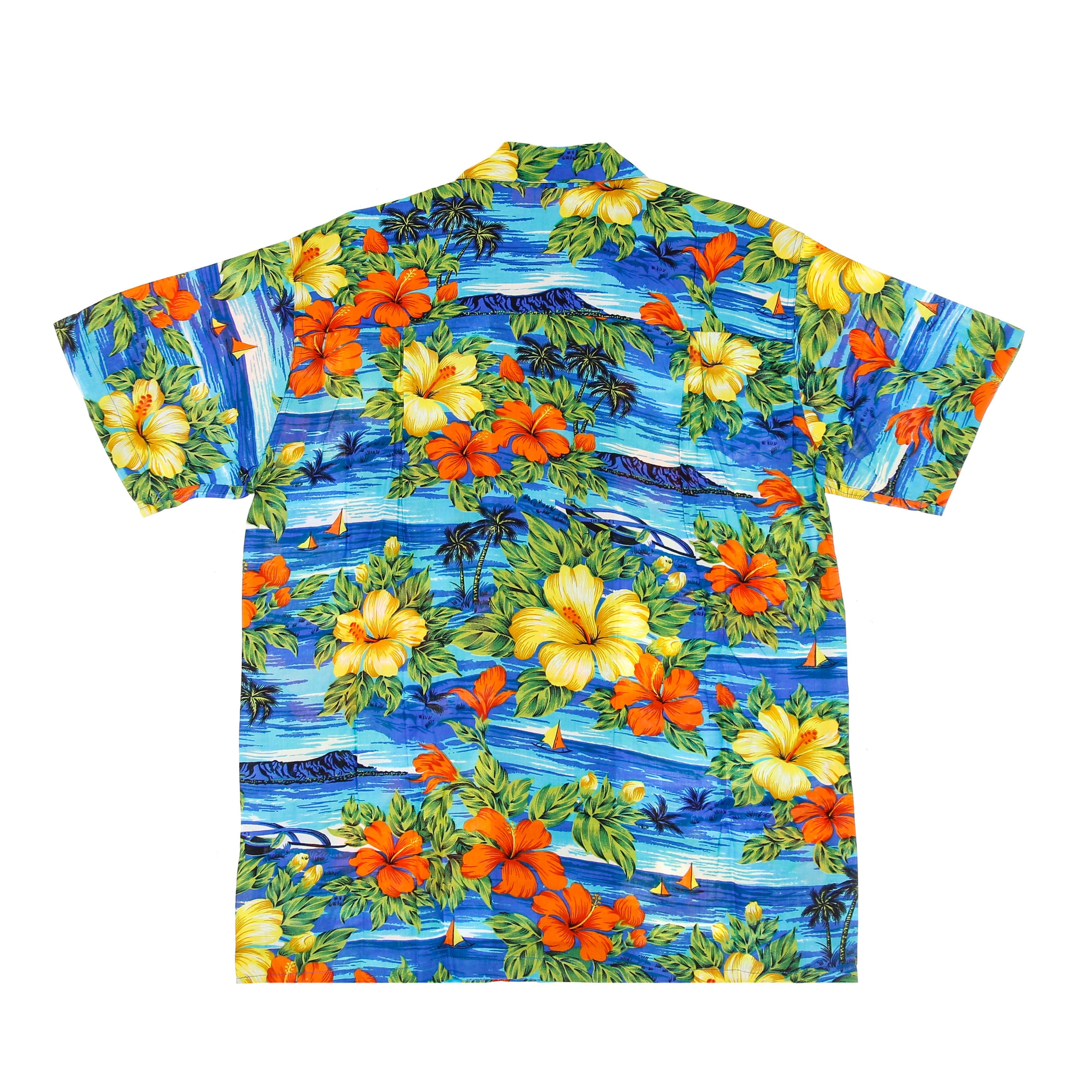 Camicia Manica Corta Uomo Hawaiian Shirt San Andres Blue HS-1