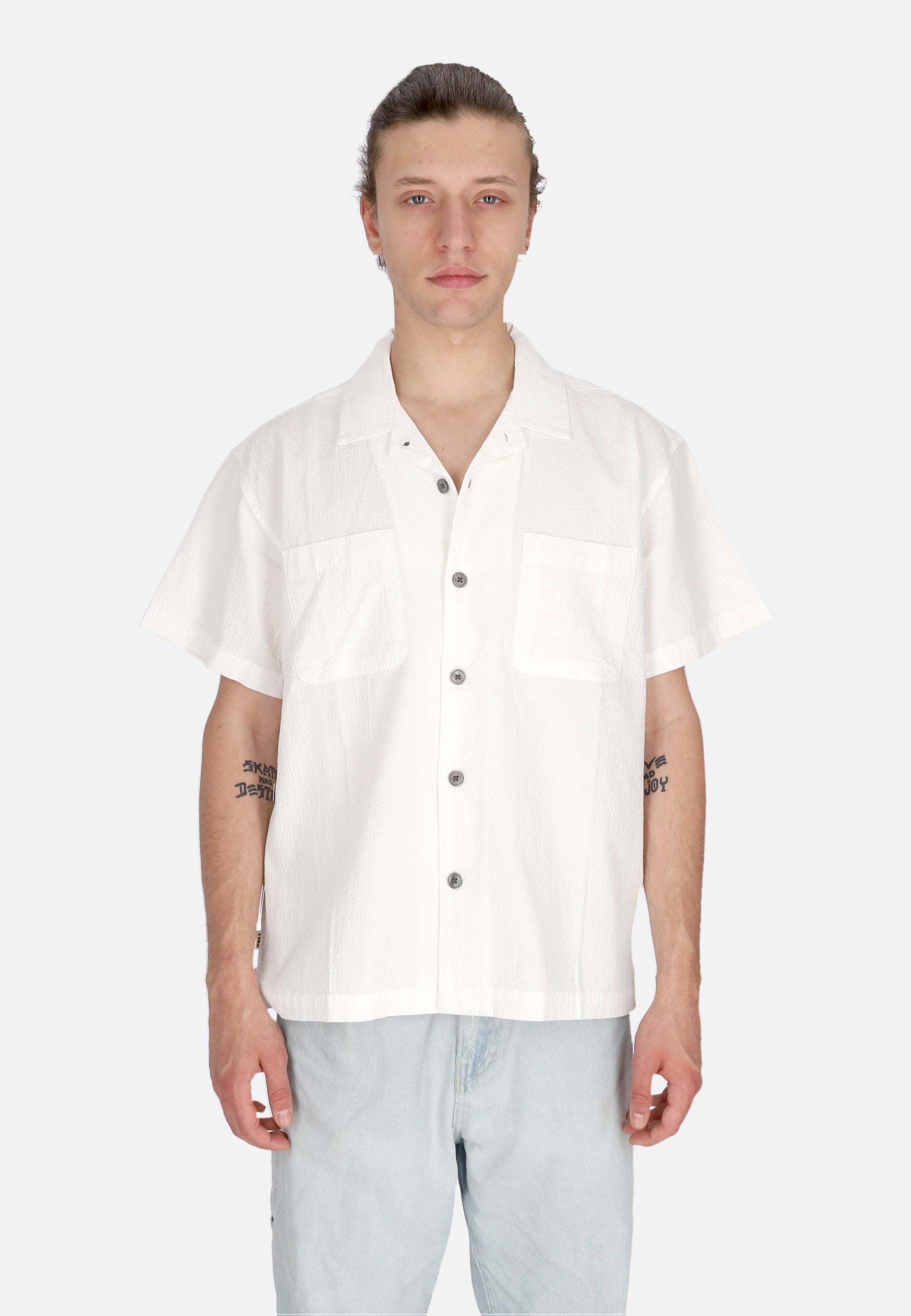 Camicia Manica Corta Uomo Sunrise Woven Shirt White 181210404