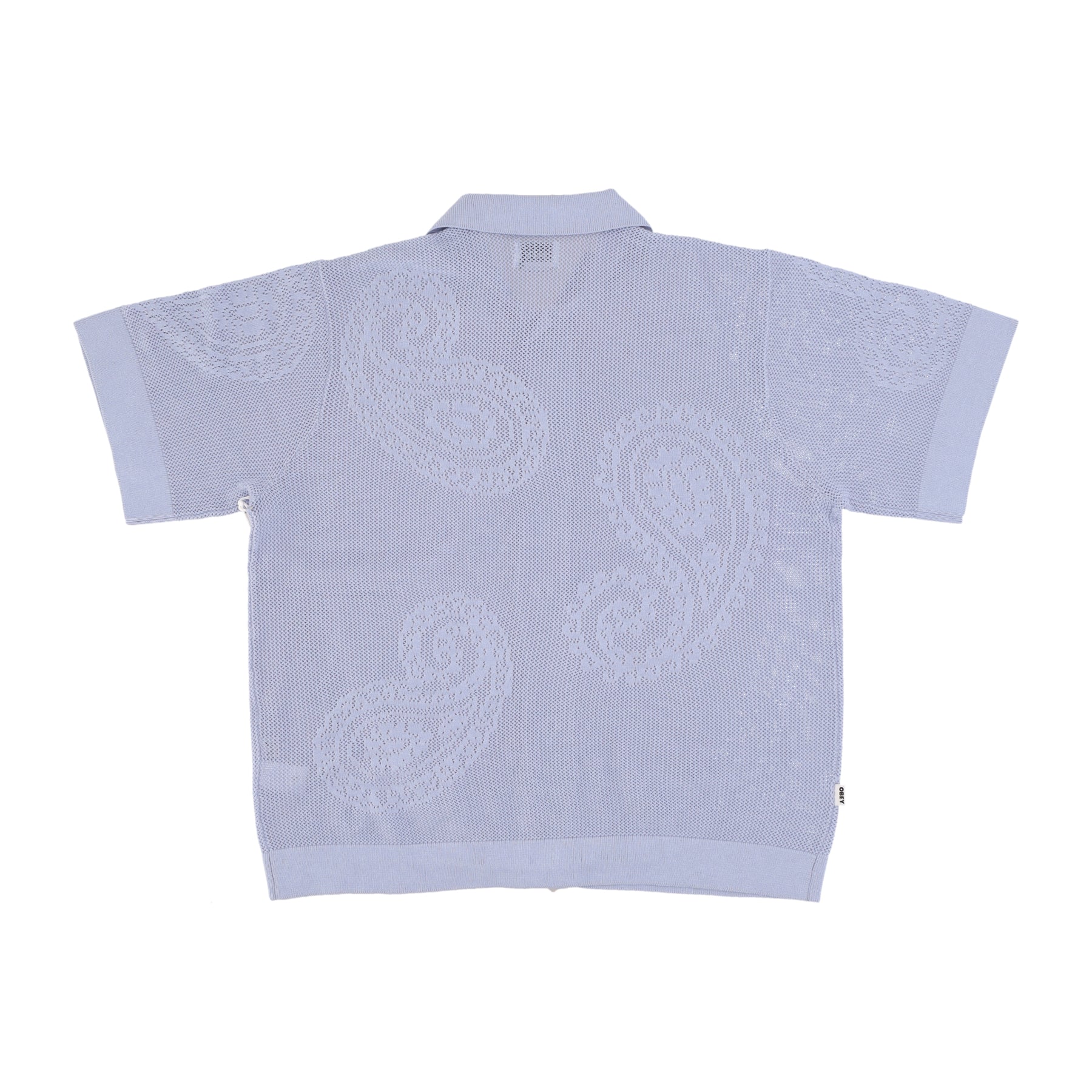 Camicia Manica Corta Uomo Tear Drop Open Knit Shirt Hydrangea 151000080