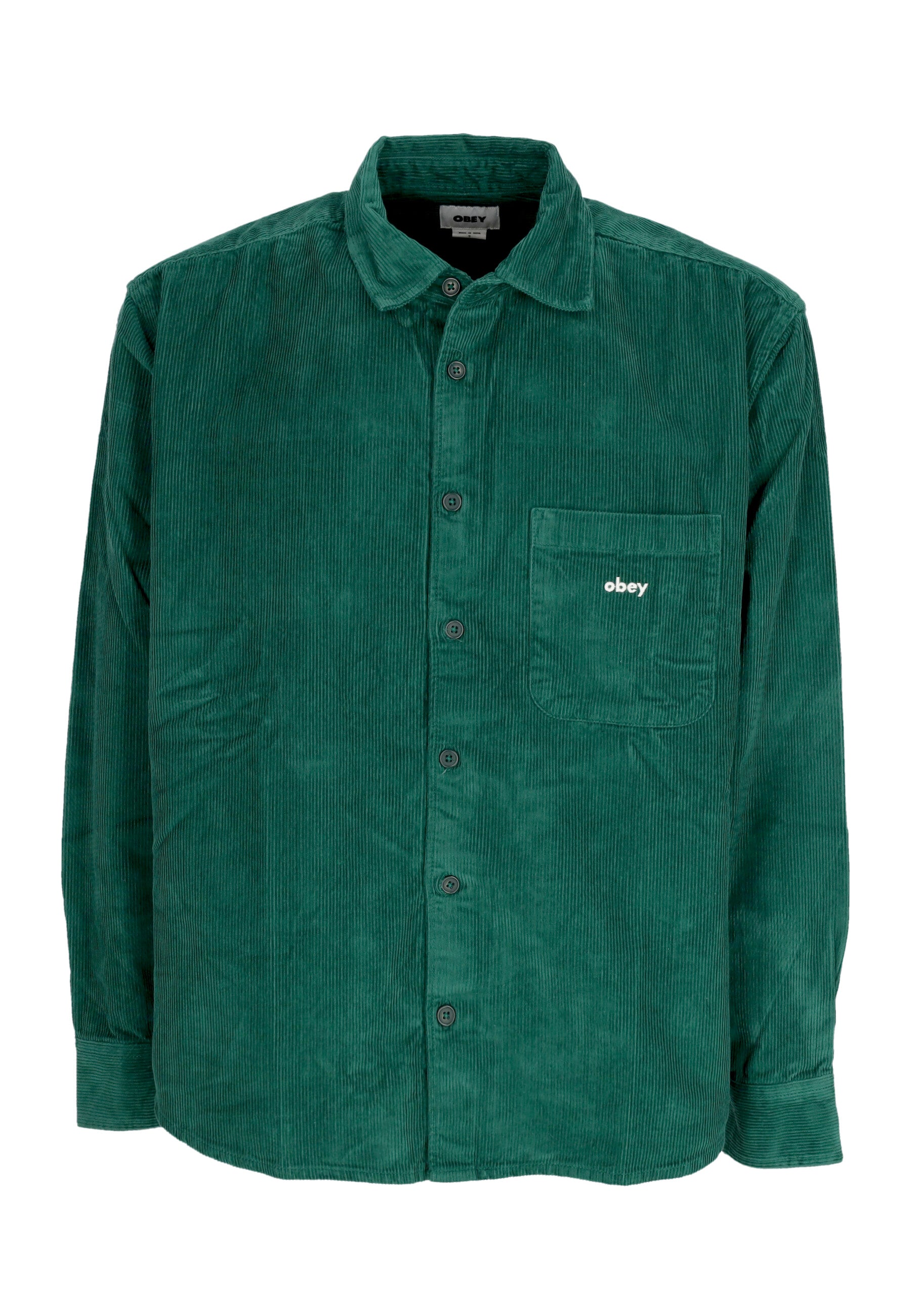 Obey Camicia Frank Woven Uomo Verde Obey Camicia Frank Woven Uomo Verde