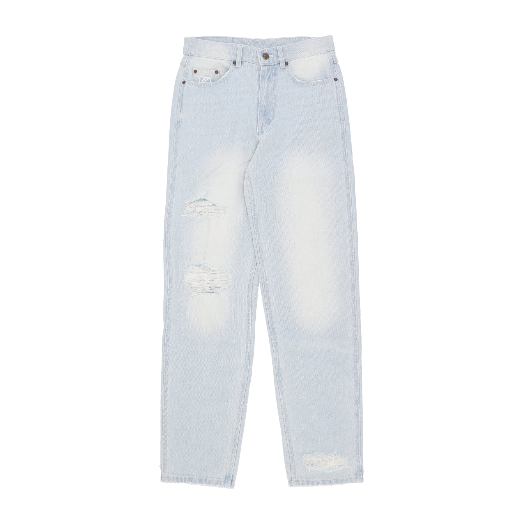Jeans Uomo Baggy Five Pocket Heavy Distressed Denim Pant Light Blue 6000602