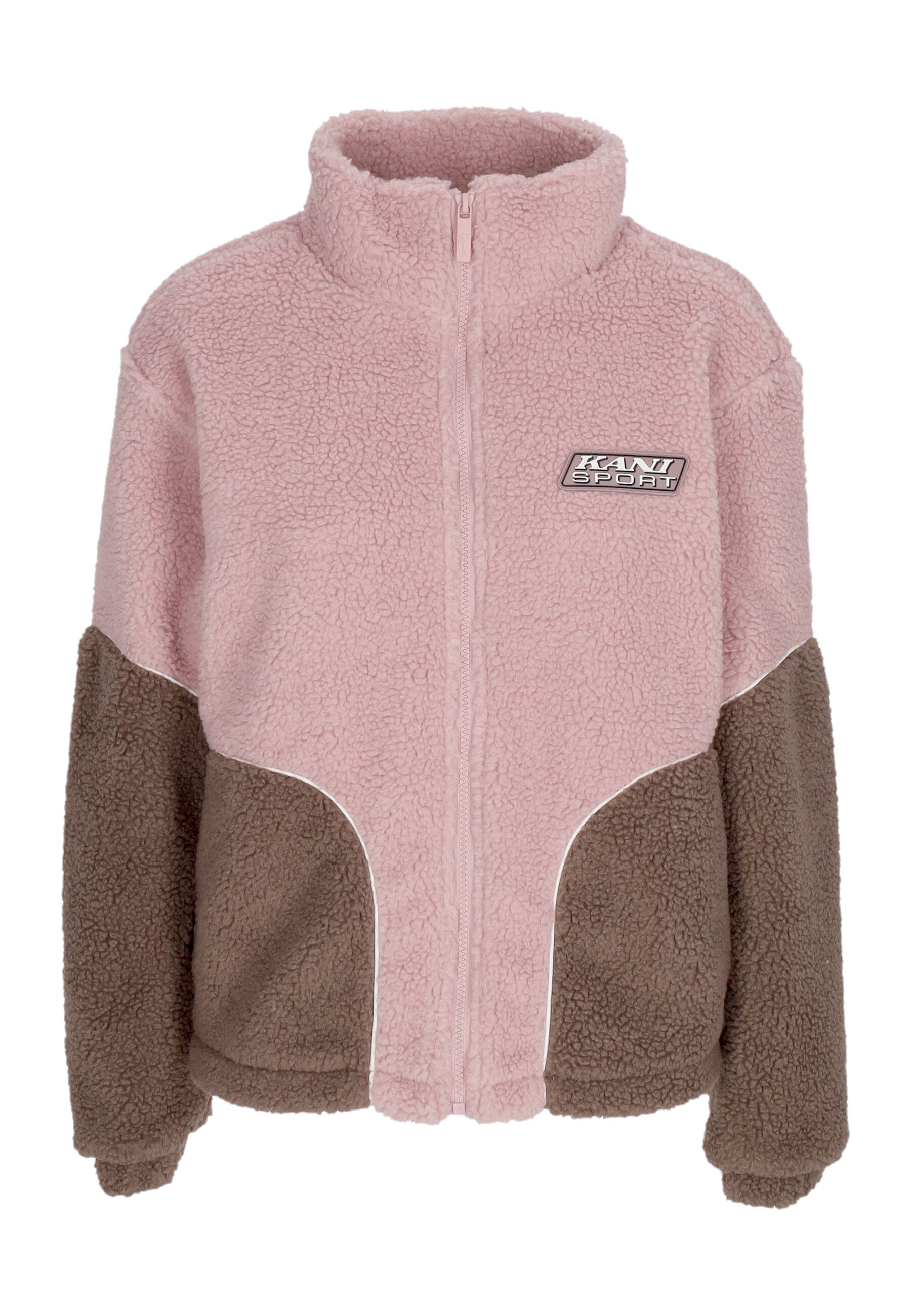 Karl Kani Taupe Zip Up Hoodie Felpa Cappuccio Donna W Small