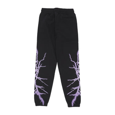 Pantalone Tuta Leggero Uomo Lateral Lightning Print Pants Black/purple PH00572