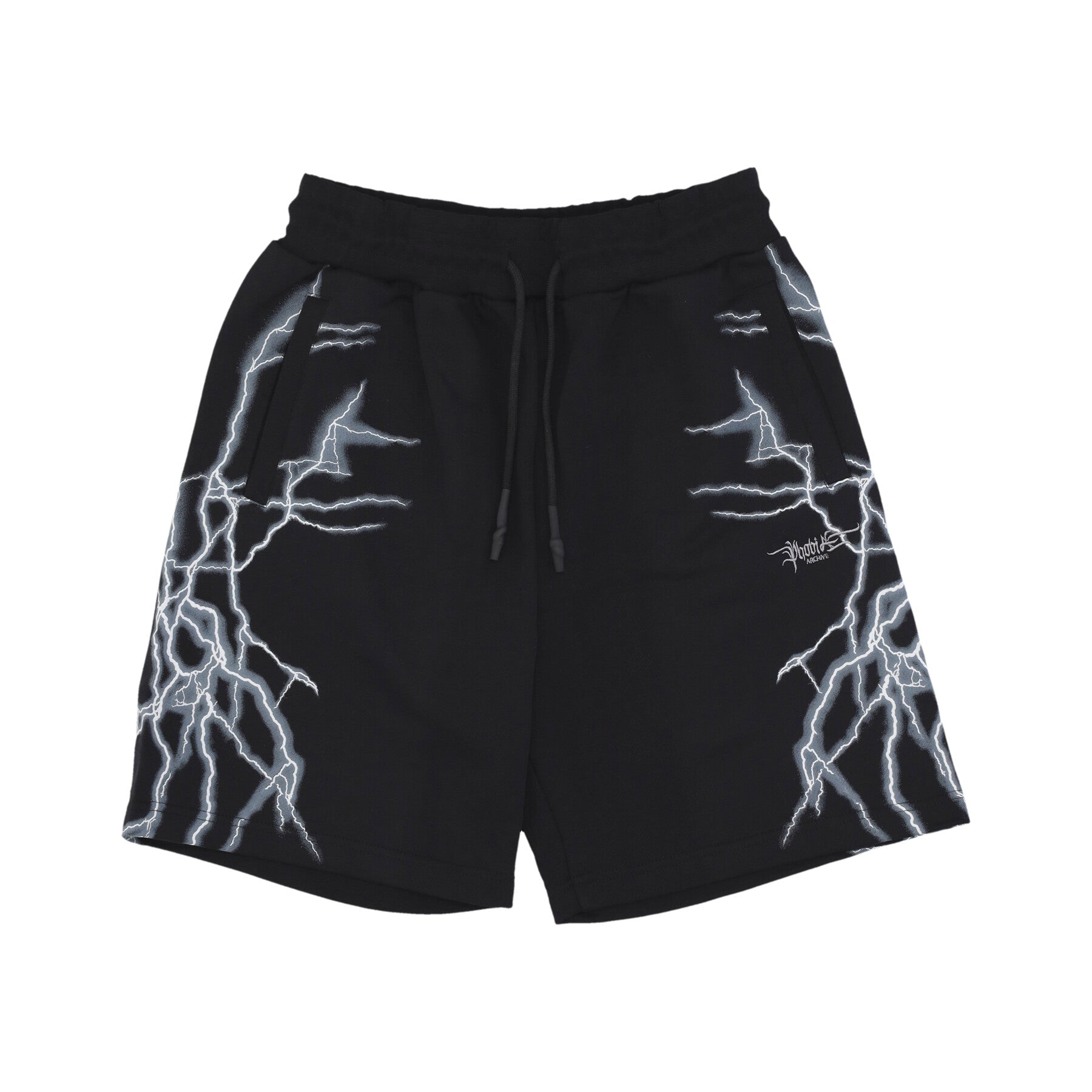 Pantalone Tuta Leggero Uomo Lateral Lightning Print Shorts Black/white PH00565