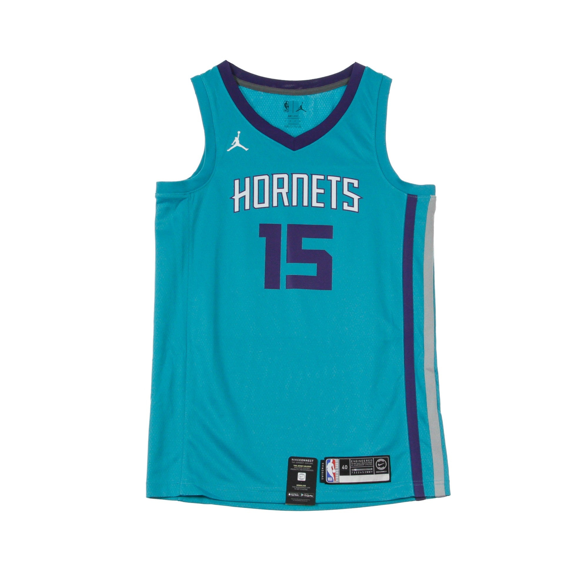 Jordan Nba, Canotta Basket Uomo Nba Swingman Jersey Icon Edition No 15 Kemba Walker Chahor Road, Rapid Teal/new Orchid