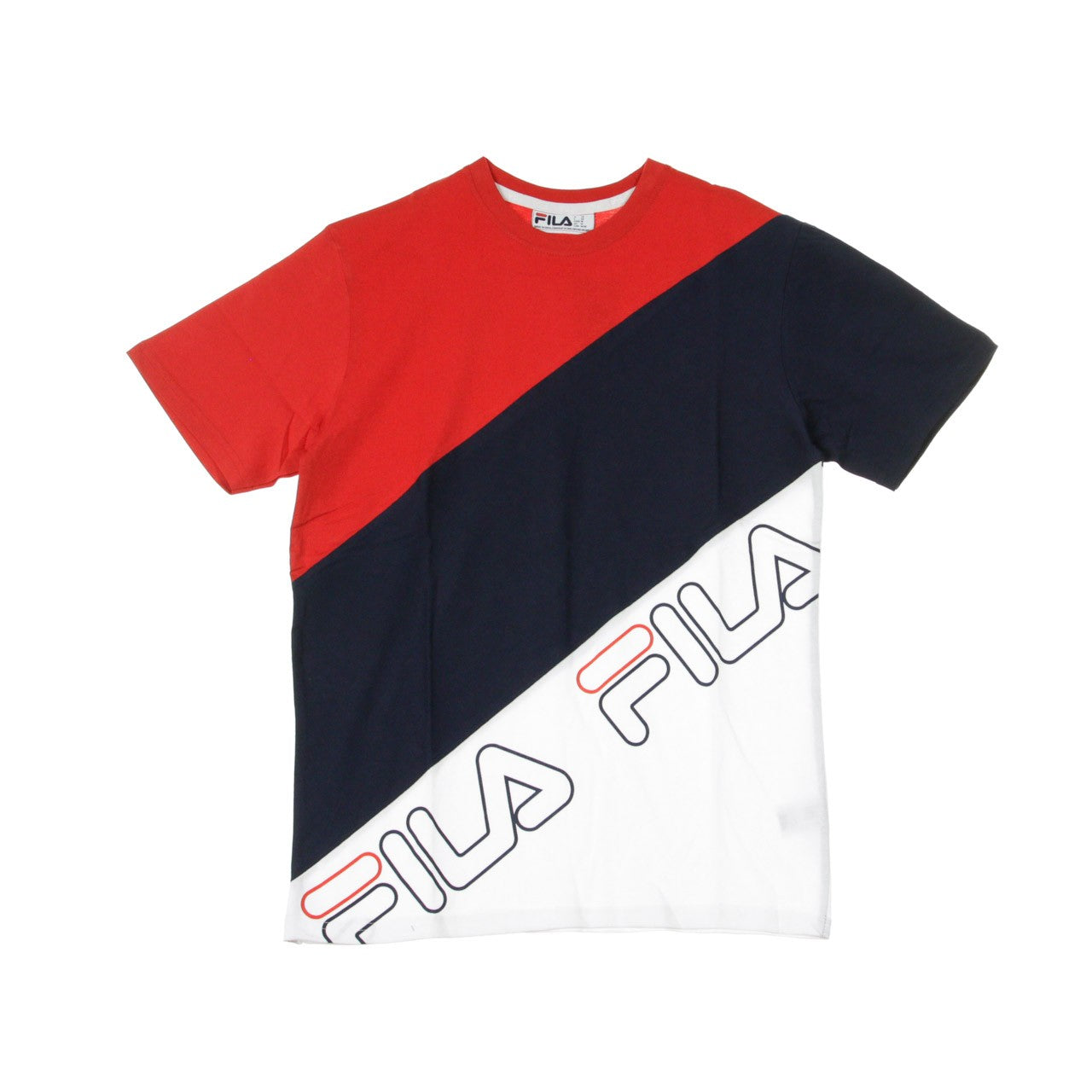 Fila, Maglietta Uomo Grove Diaginal Block Tee, Chinese Red