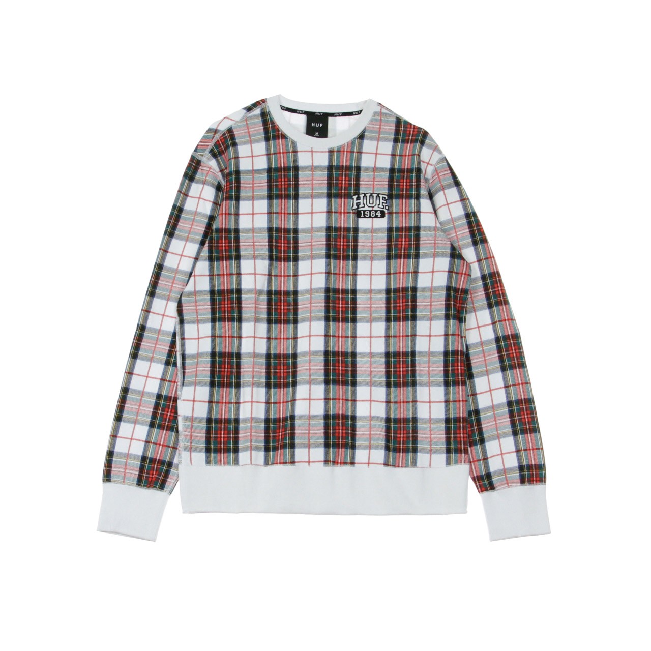 Huf, Felpa Leggera Girocollo Uomo Spungen Crew, White