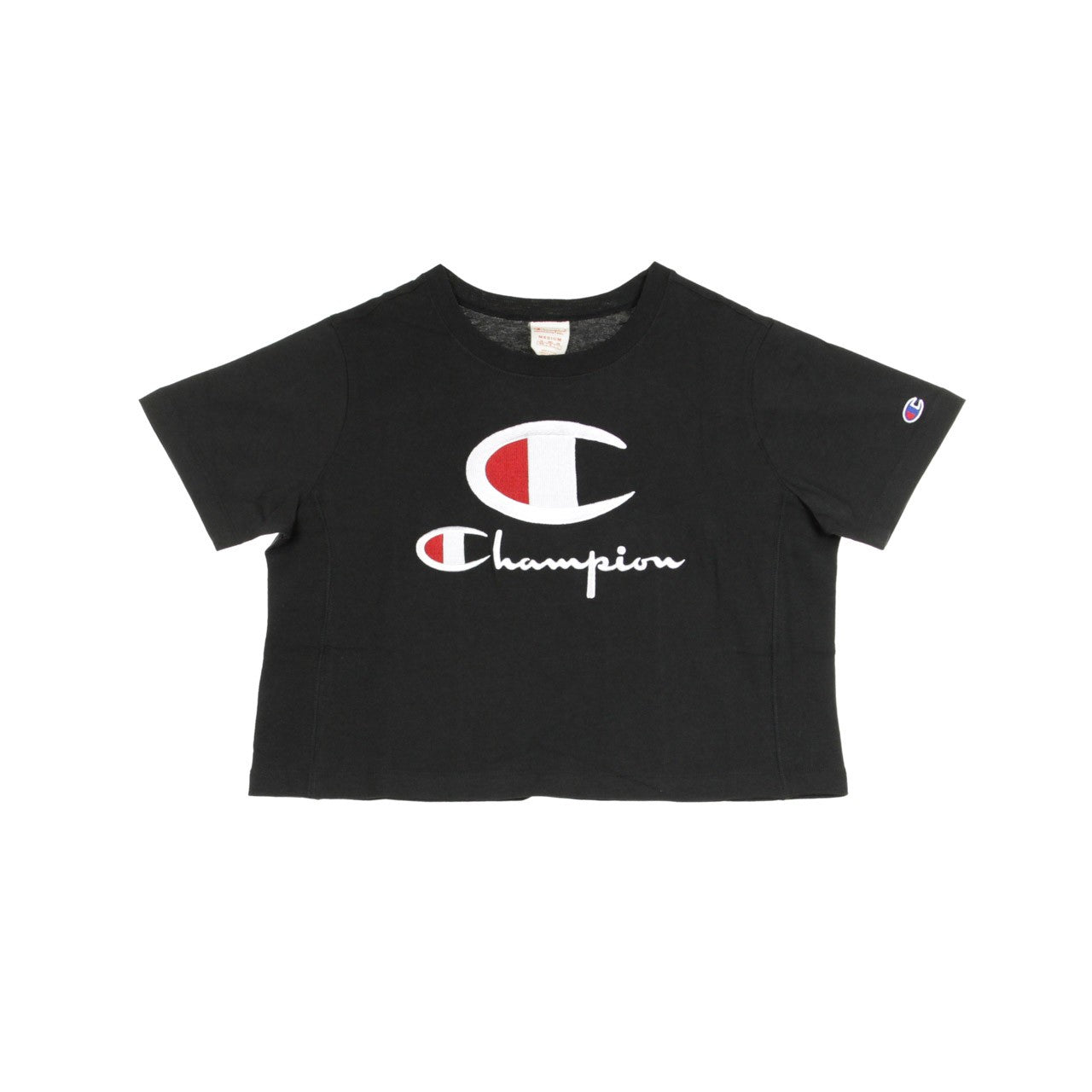 Champion, Maglietta Corta Donna Crewneck Croptop, Black