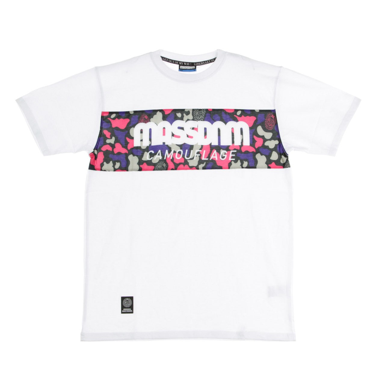 Mass Denim, Maglietta Uomo Camo Stripe, White