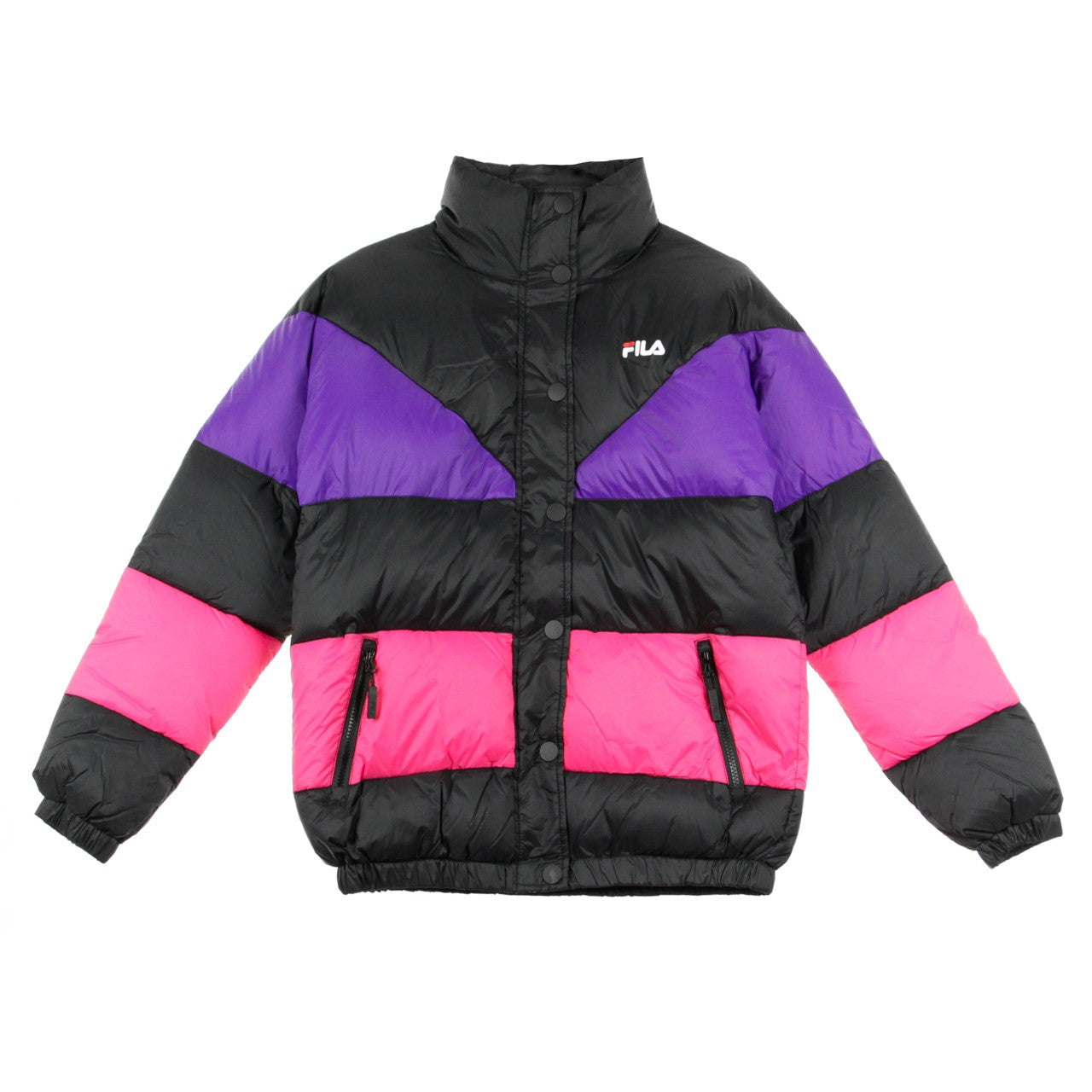 Fila, Piumino Donna Reilly, Black/tillandsia Purple/pink Yarrow