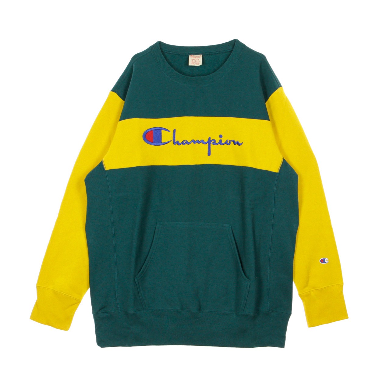 Champion, Felpa Girocollo Uomo Colour Block Kangaroo Pocket Reverse Weave, 