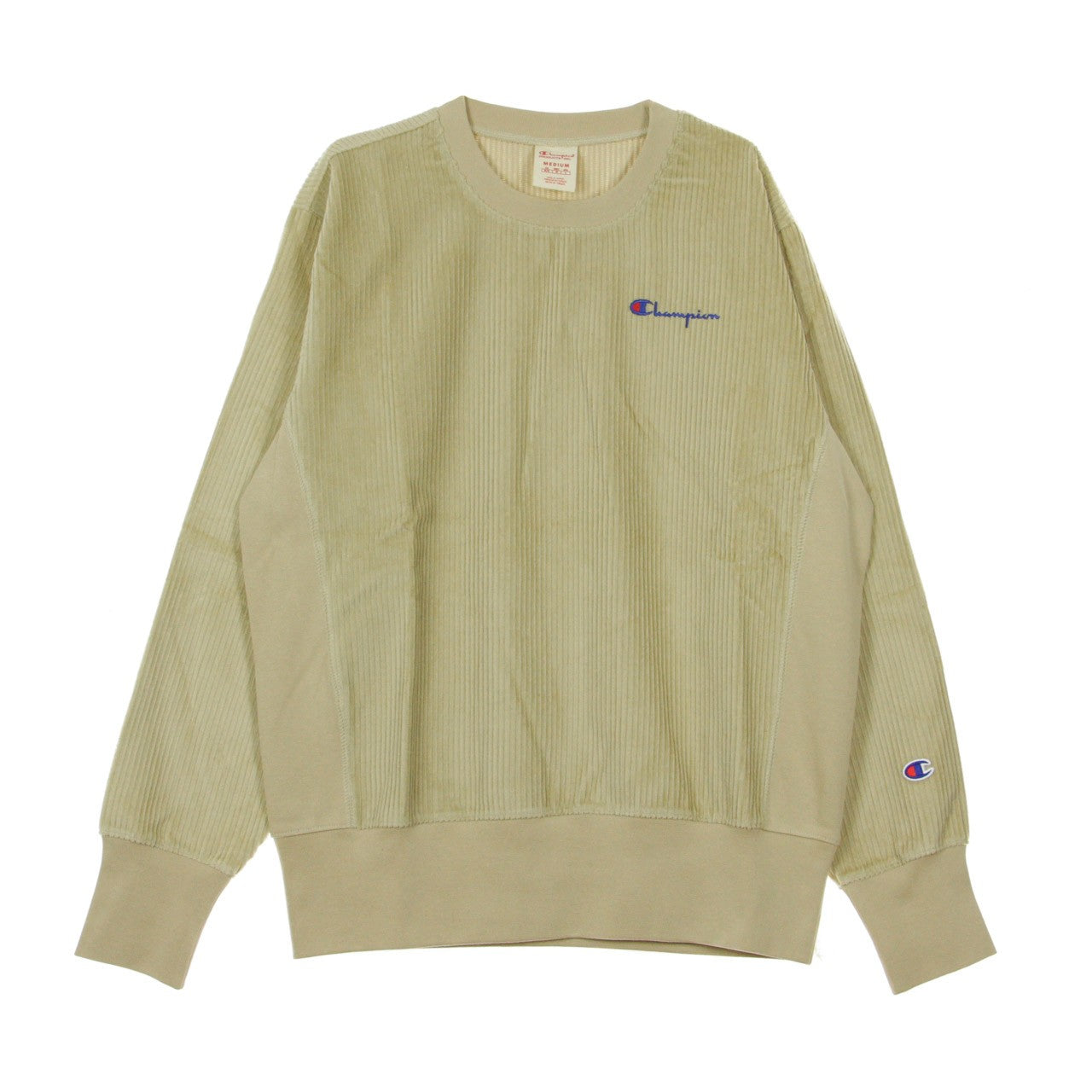 Champion, Felpa Girocollo Uomo Corduroy Crewneck, Wheat