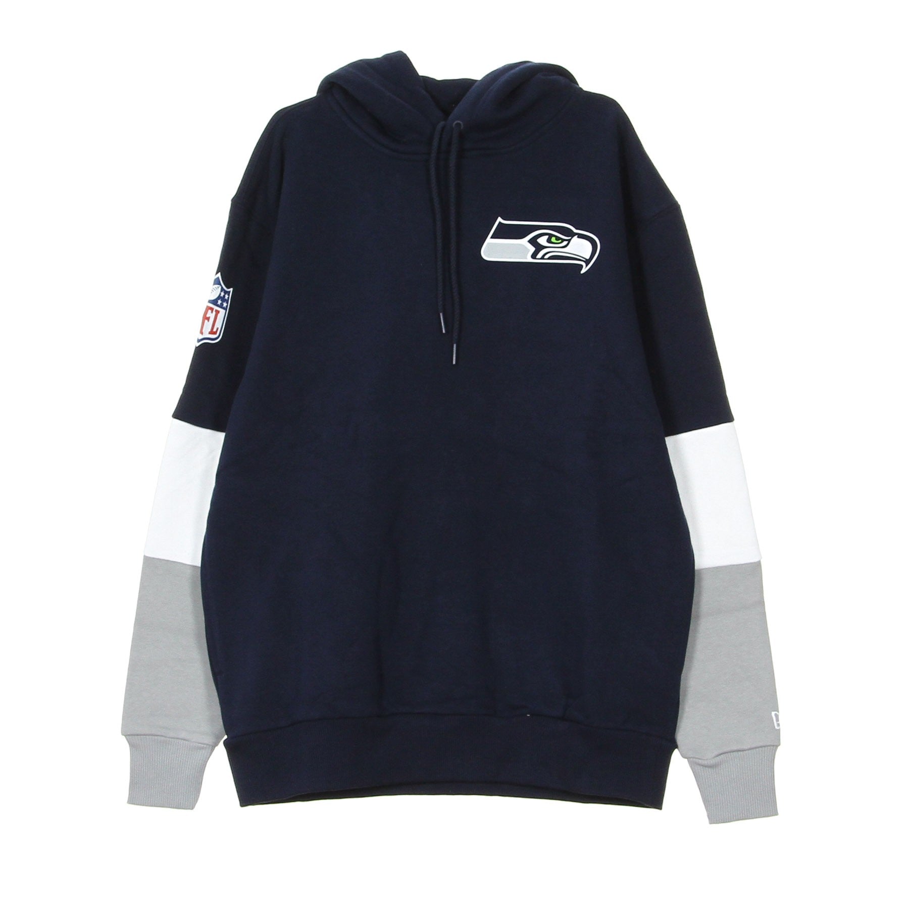 New Era, Felpa Cappuccio Uomo Colour Block Hoody Seasea, Obsidian Blue/original Team Colors