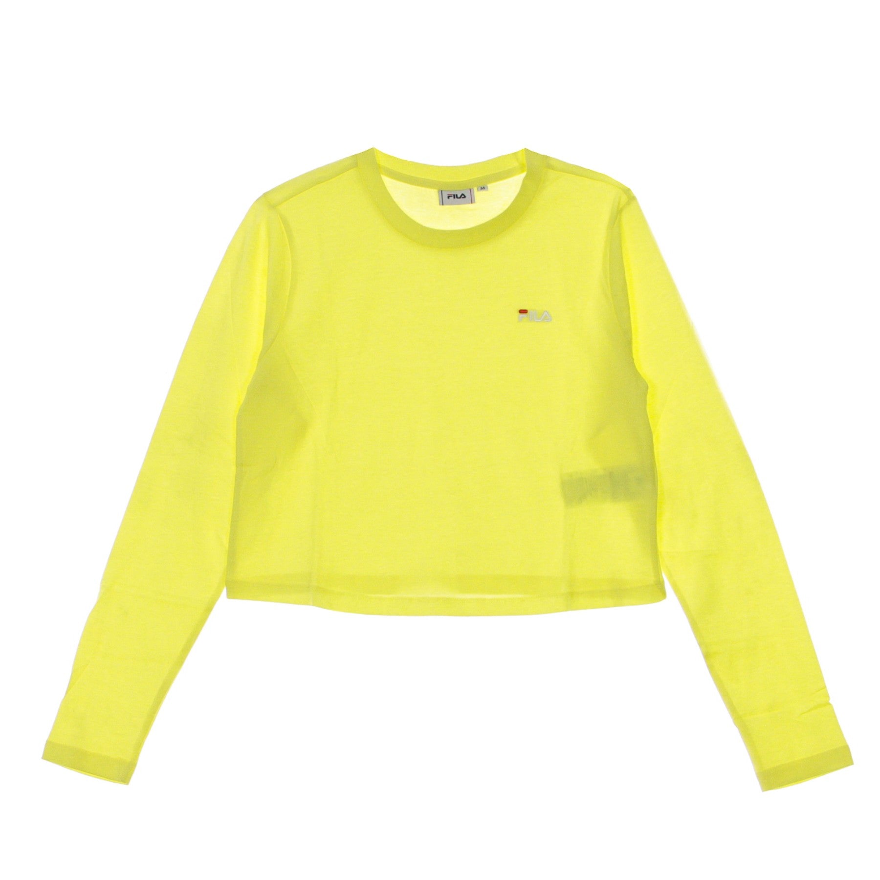 Fila, Maglietta Corta Donna Eaven L/s Cropped, Limelight