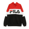 Fila, Felpa Leggera Cappuccio Uomo Men Night Blocked, True Red/black/bright White