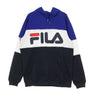 Fila, Felpa Leggera Cappuccio Uomo Men Night Blocked, Surf The Web/black Iris/bright White