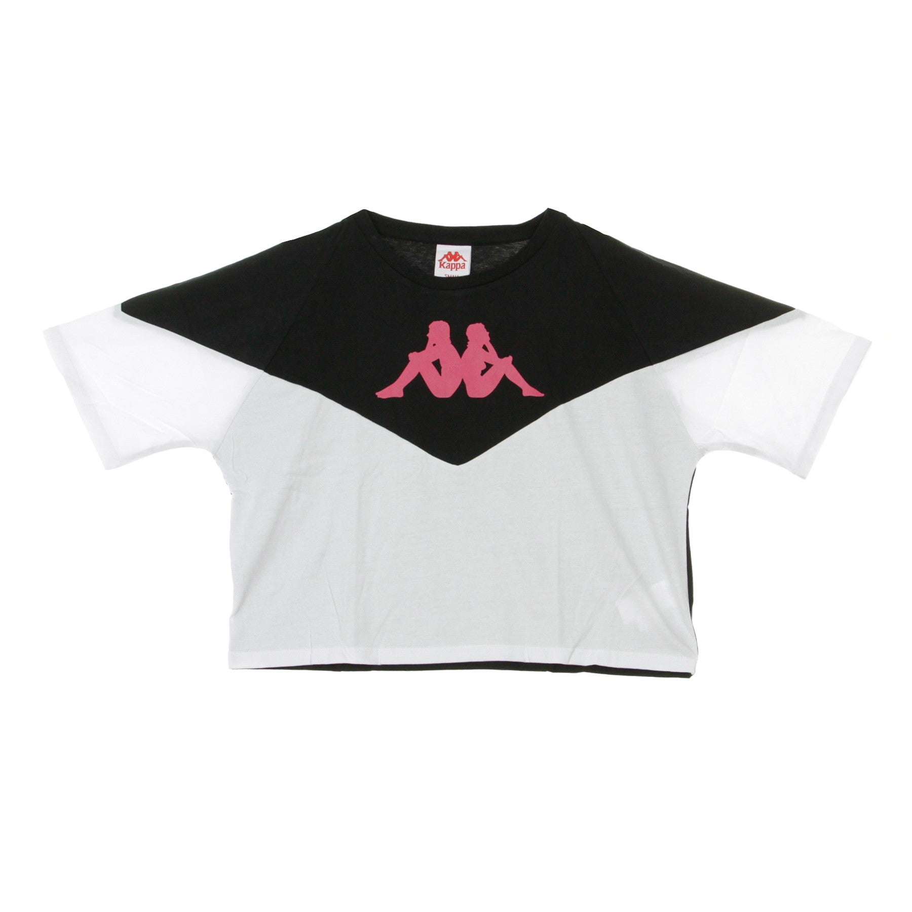 Kappa, Maglietta Corta Donna Authentic 90 Birit, Black/white/fuchsia
