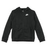Nike, Felpa Cappuccio Zip Ragazzo Hoodie Club, Black/black/white