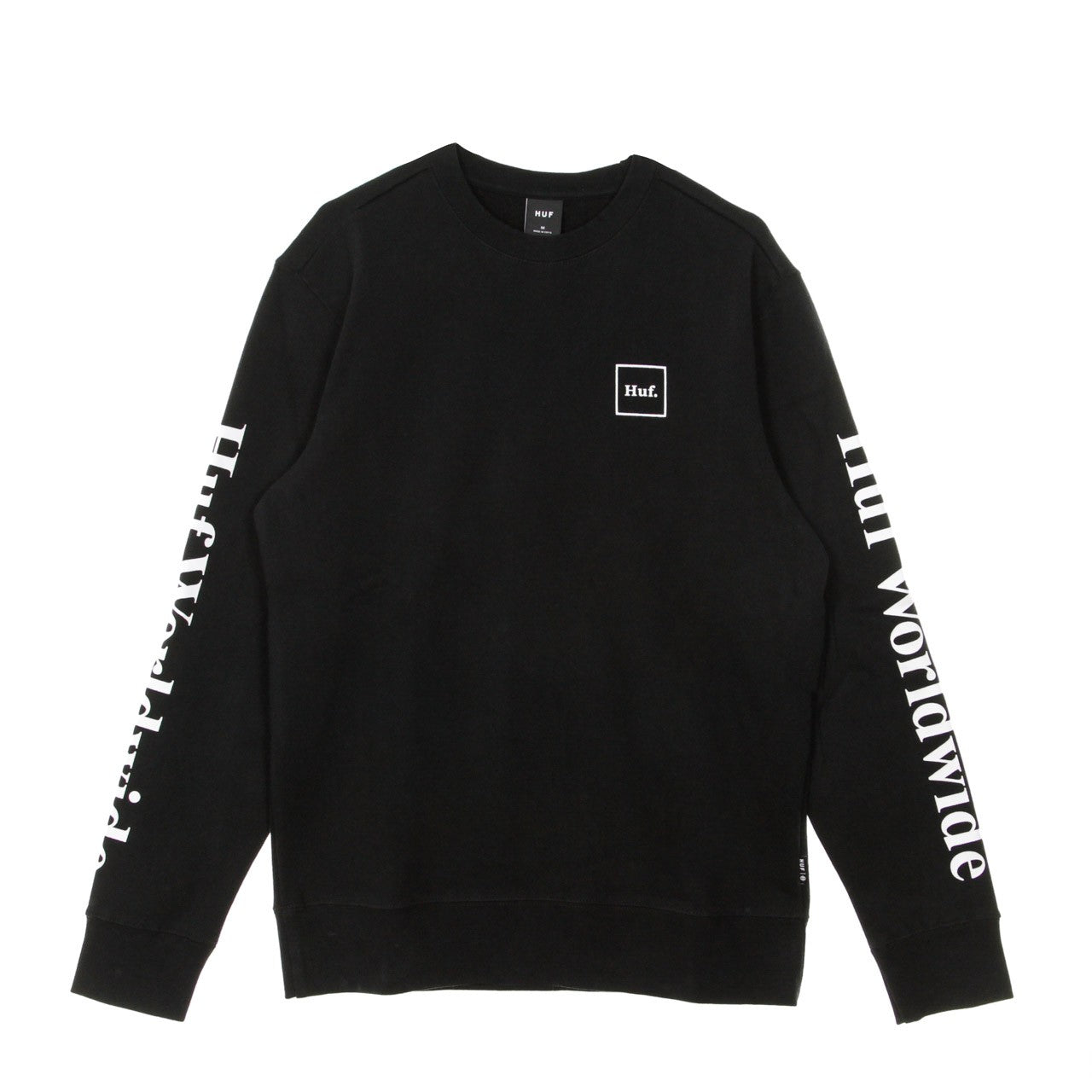 Huf, Felpa Girocollo Uomo Essentials Domestic Crew, Black