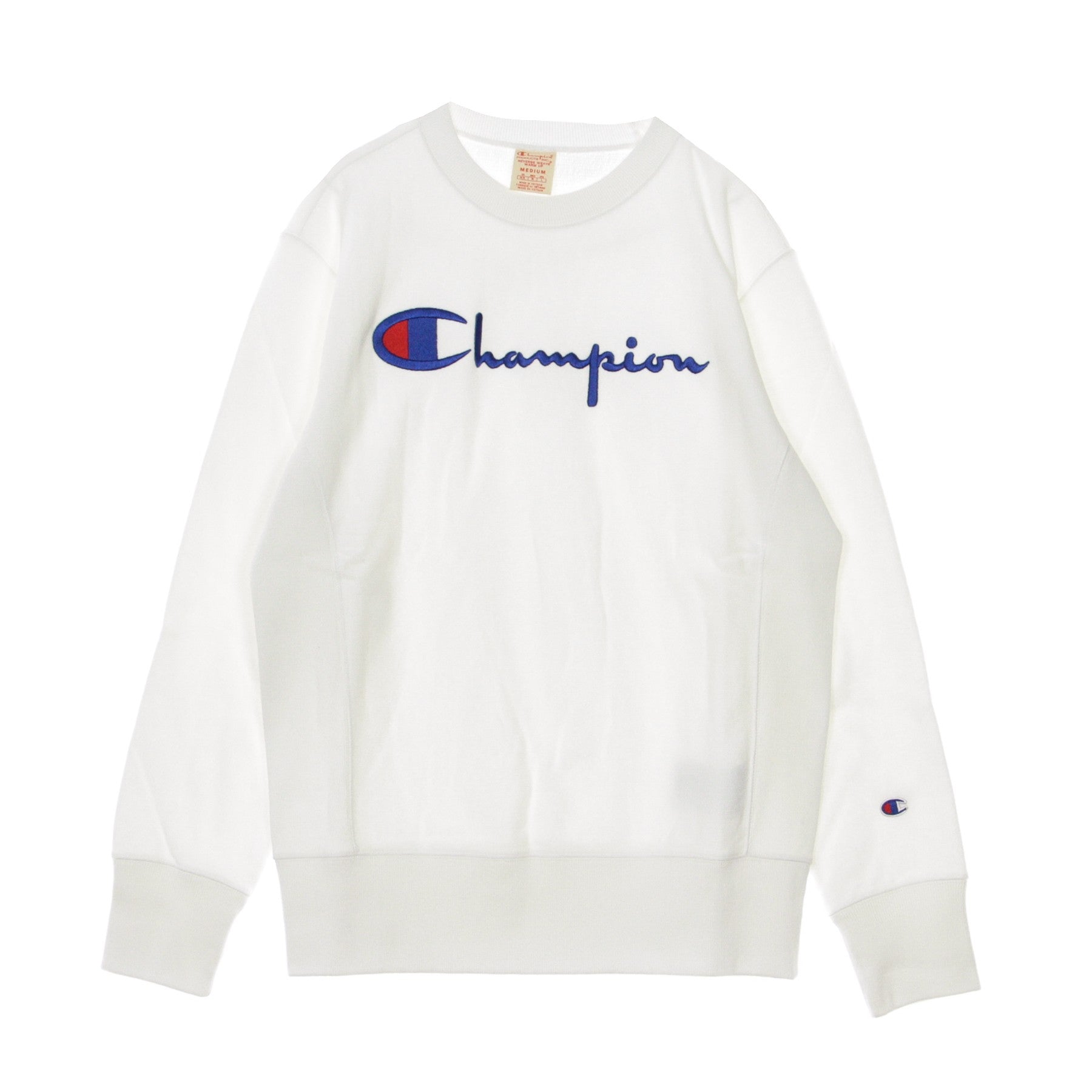 Champion, Felpa Leggera Girocollo Uomo Crewneck Sweatshirt, White