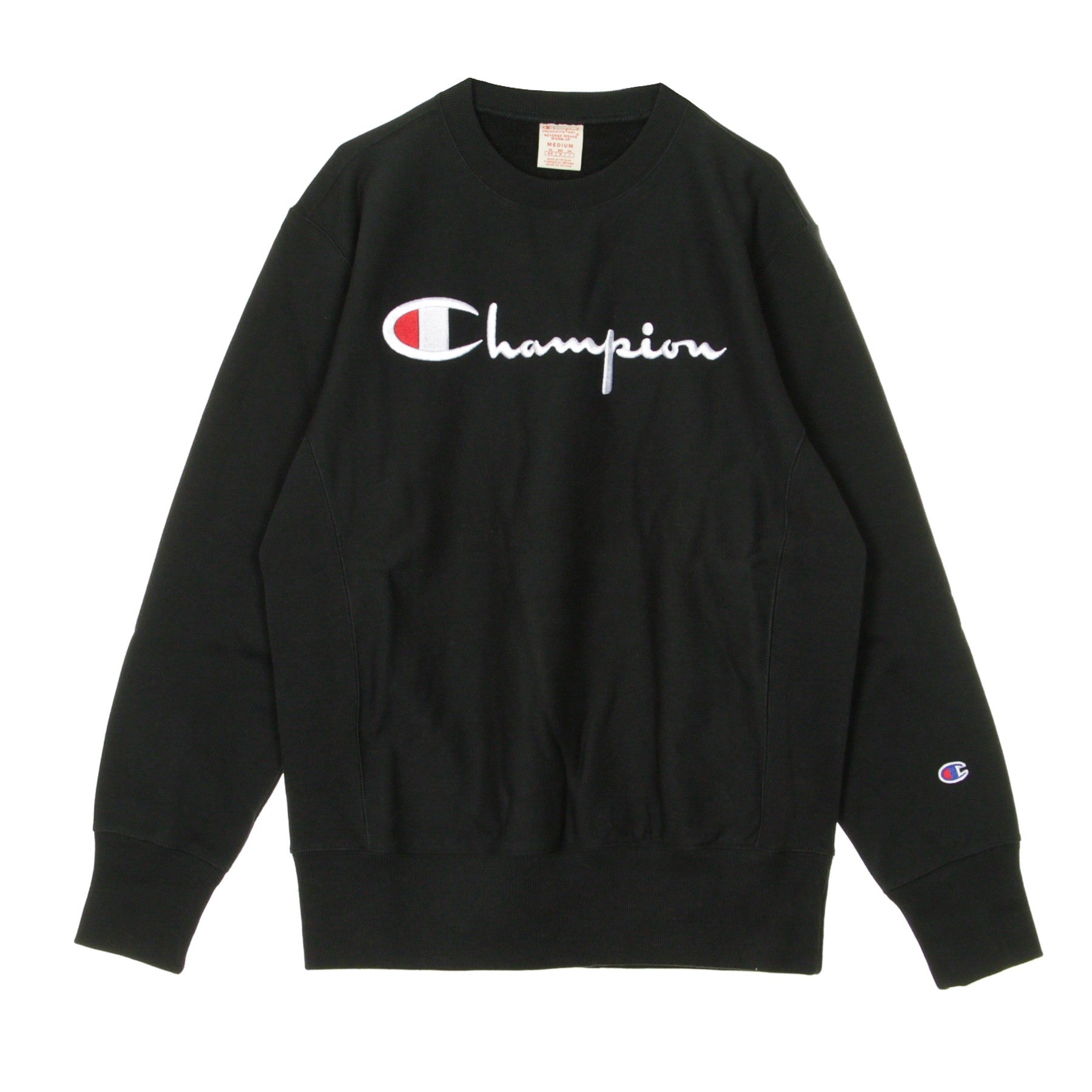 Champion, Felpa Leggera Girocollo Uomo Crewneck Sweatshirt, Black