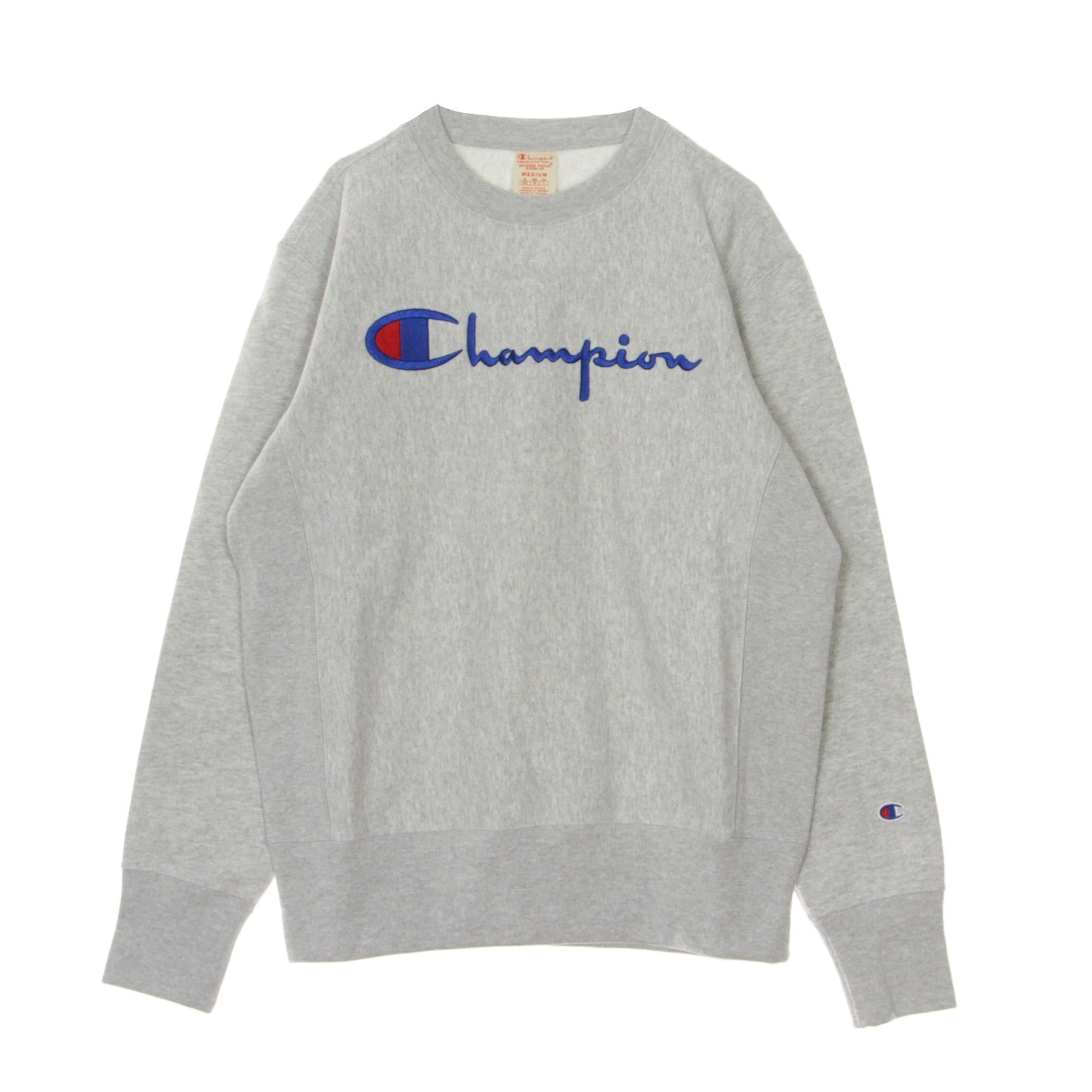 Champion, Felpa Leggera Girocollo Uomo Crewneck Sweatshirt, Ash Heather