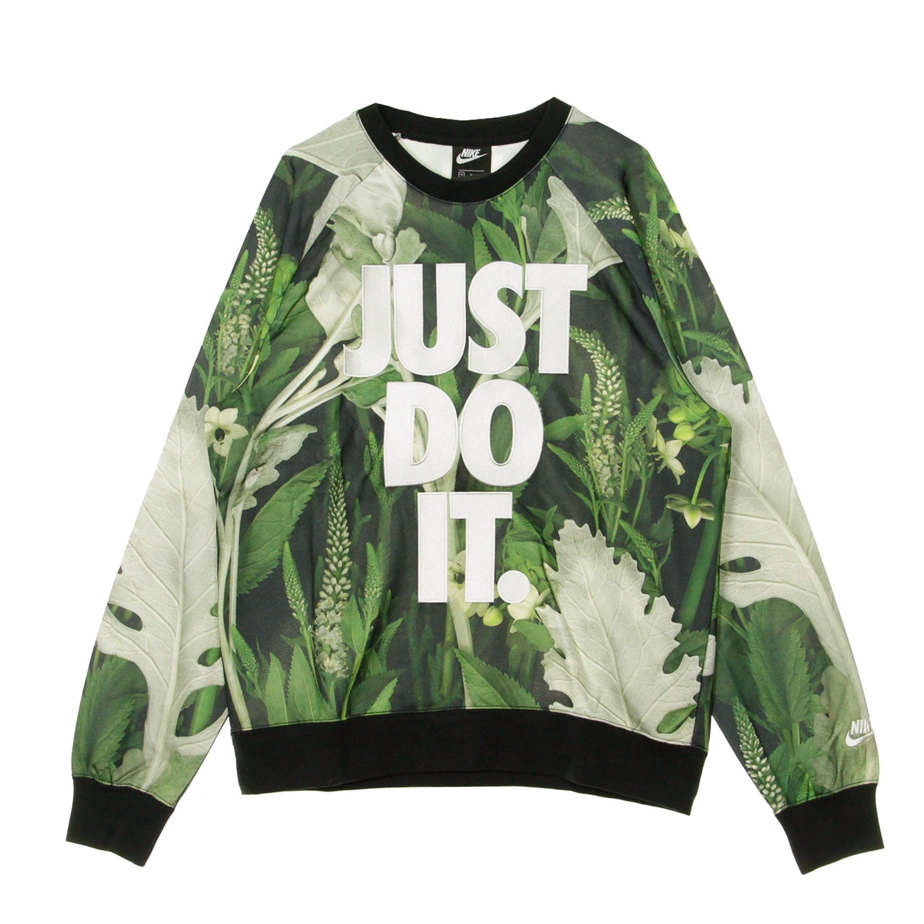 Nike, Felpa Leggera Girocollo Uomo Just Do It Crew Floral, Spruce Aura
