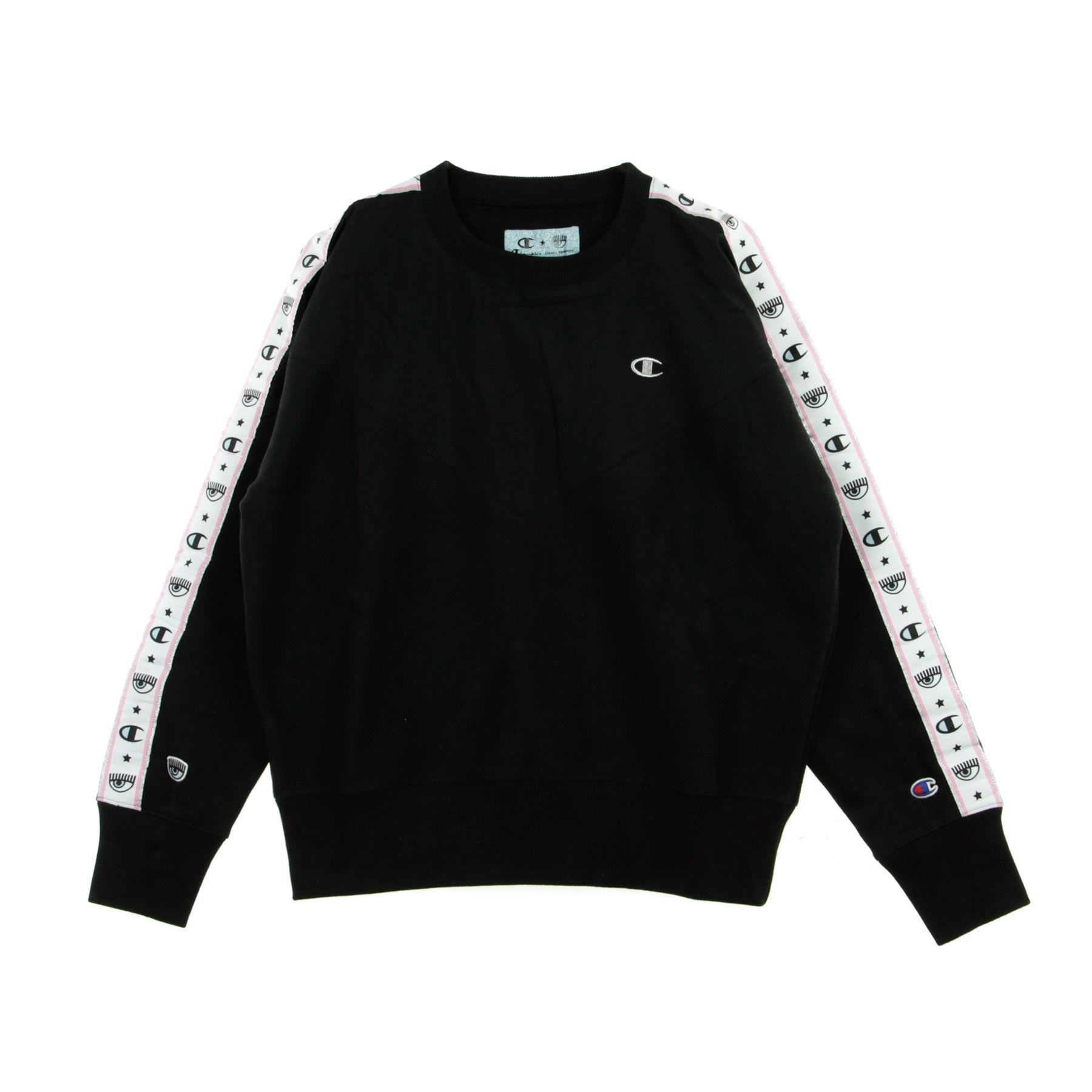Champion, Felpa Leggera Girocollo Corta Donna Crewneck Sweat X Chiara Ferragni, Kk001 Nbk