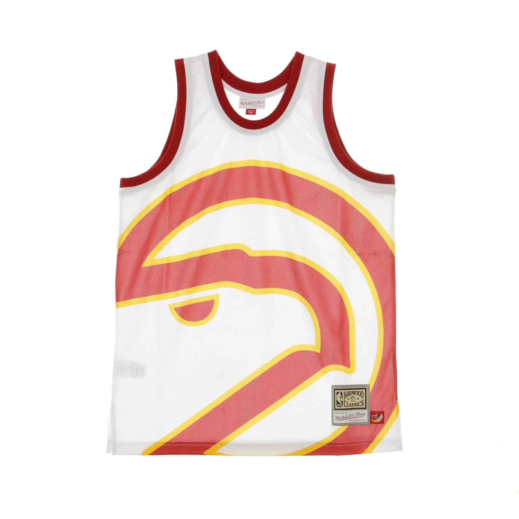 Mitchell & Ness, Canotta Tipo Basket Uomo Nba Big Face Jersey Atlhaw, Original Team Colors