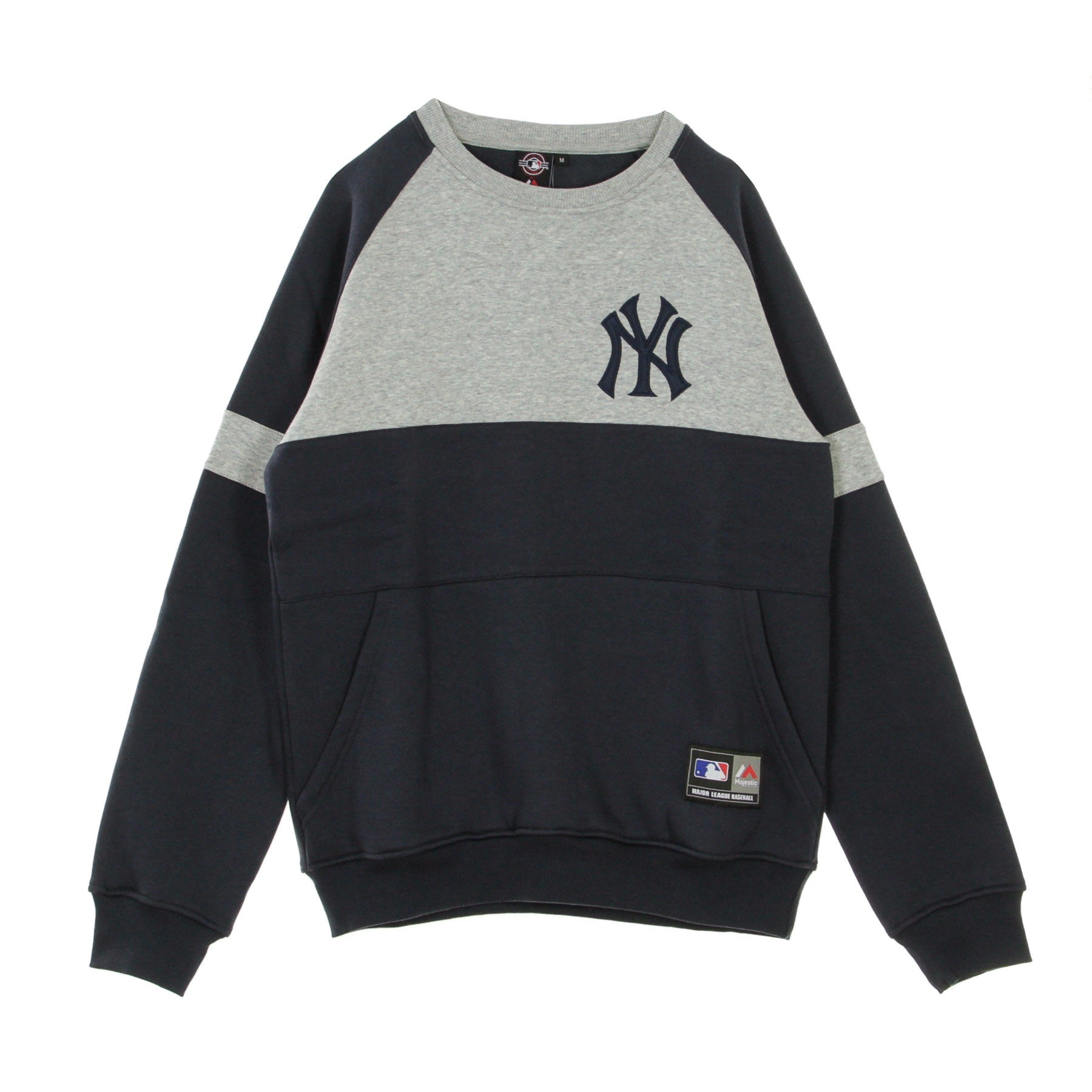 Felpa Girocollo Uomo Mlb Bedric Small Logo Crew Sweat Neyyan Heather Grey/original Team Colors