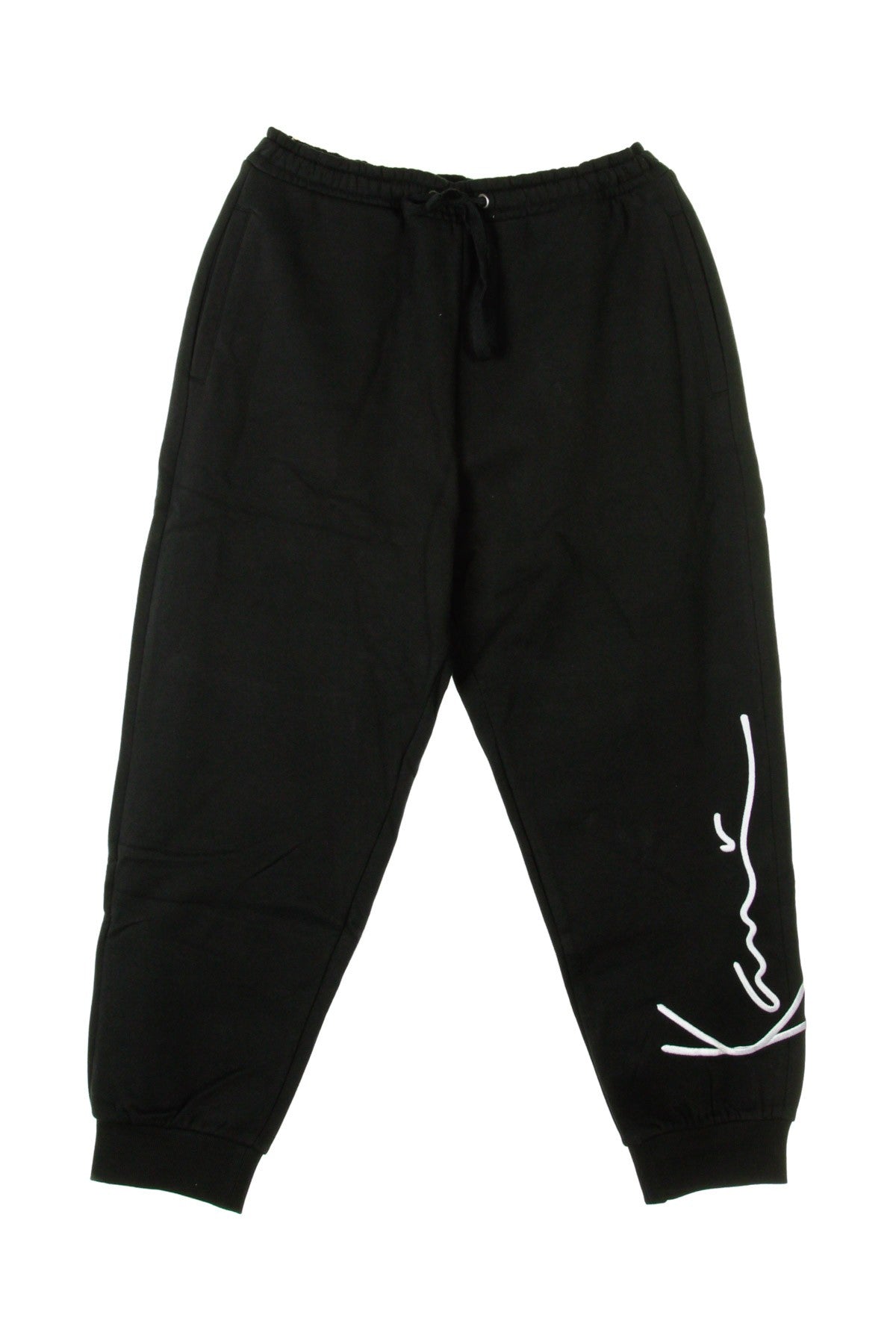 Men's Fleece Tracksuit Pants Signature Retro Sweatpants Black/white