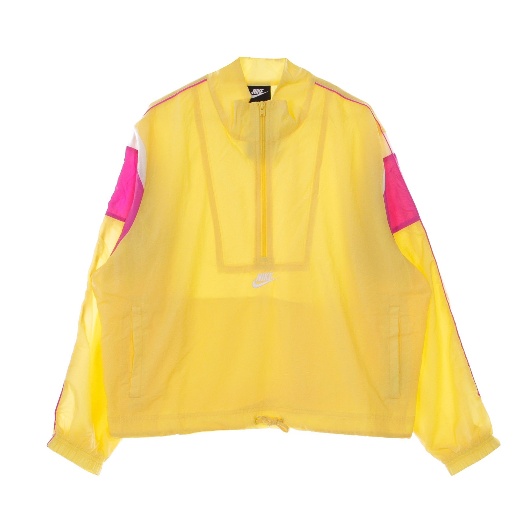 Nike, Giacca A Vento Corta Donna Sportswear Heritage Jacket, Topaz Gold/fire Pink/white/white