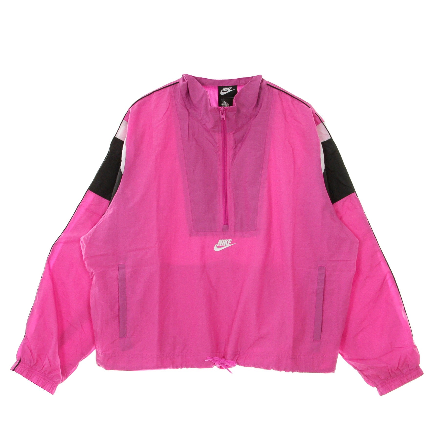 Nike, Giacca A Vento Corta Donna Sportswear Heritage Jacket, Fire Pink/black/white/white
