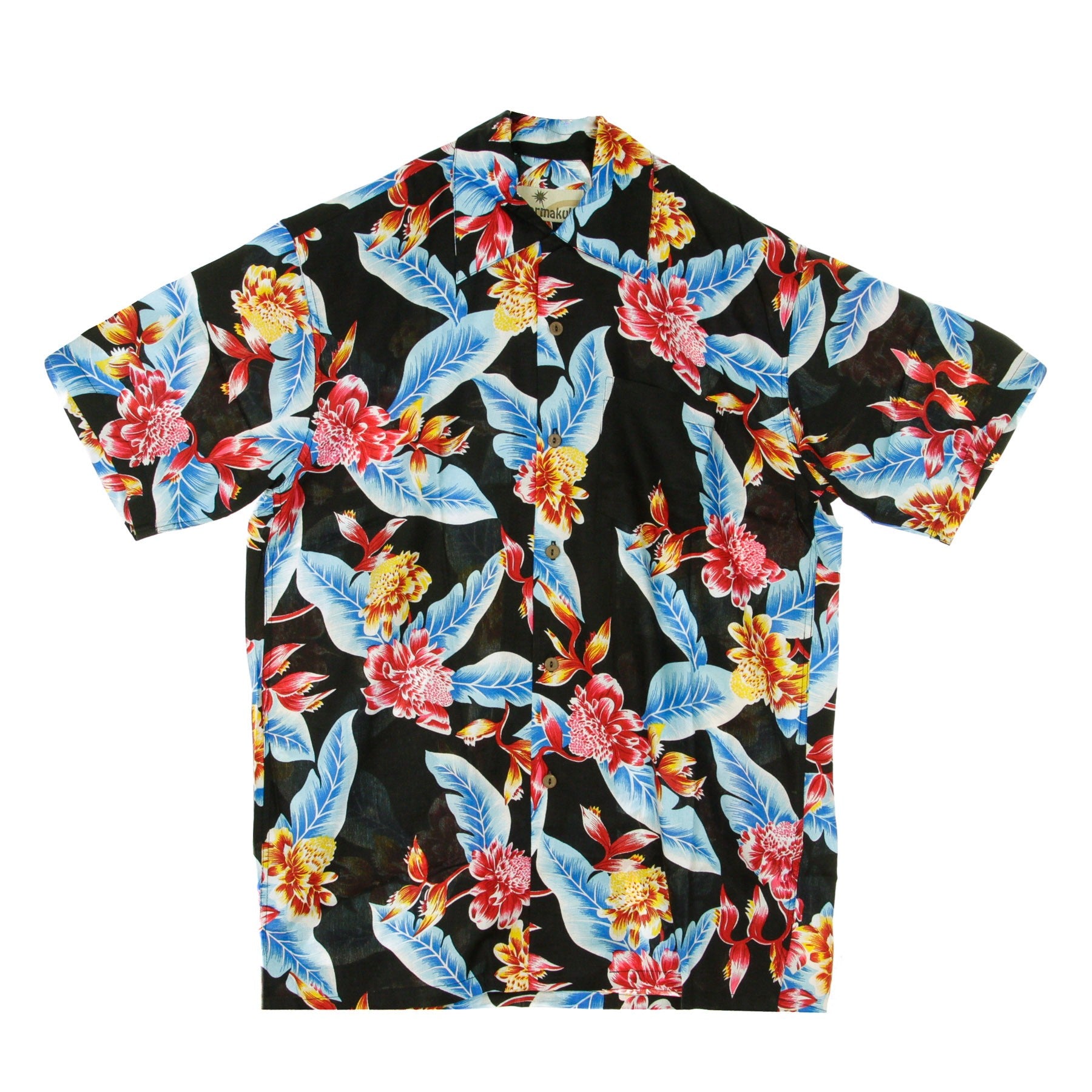 Men's Short Sleeve Shirt Hawaiian Shirt Java Black