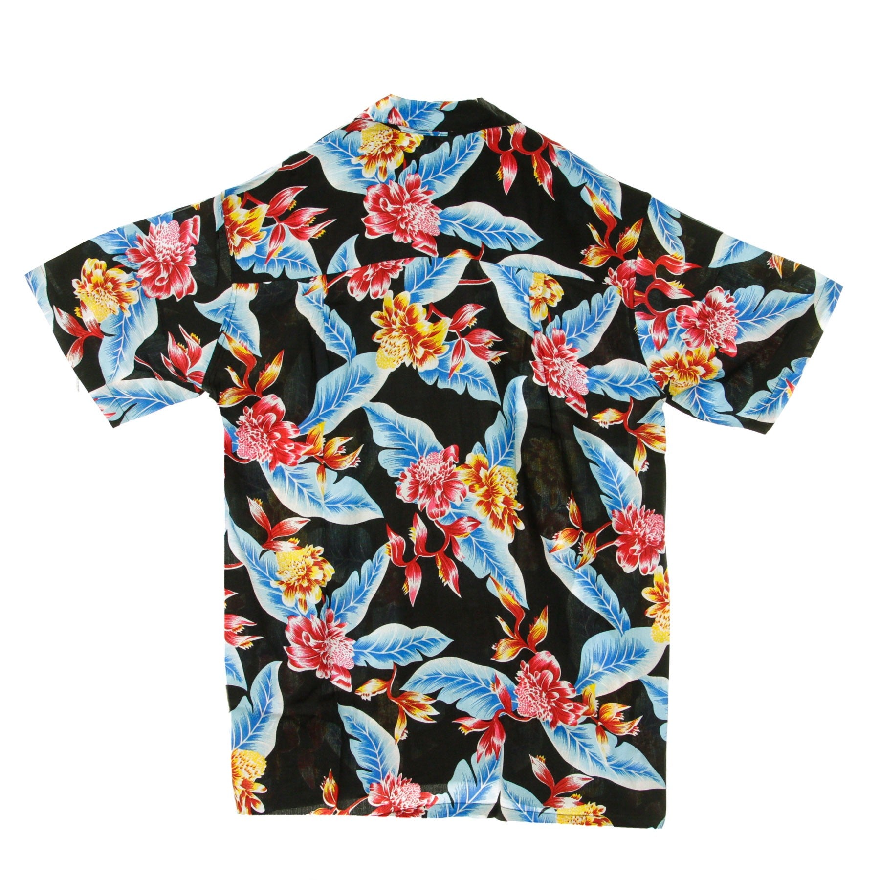 Camicia Manica Corta Uomo Hawaiian Shirt Java Black