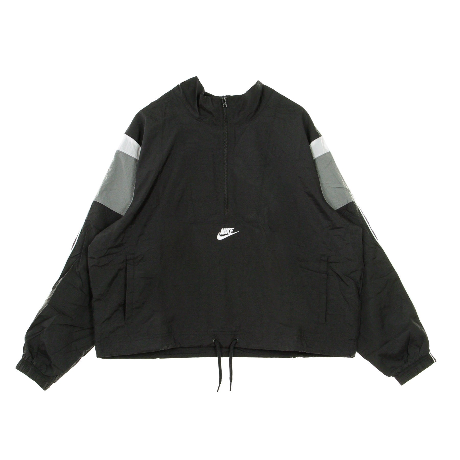 Nike, Giacca A Vento Corta Donna Sportswear Heritage Jacket, Black/smoke Grey/white/white