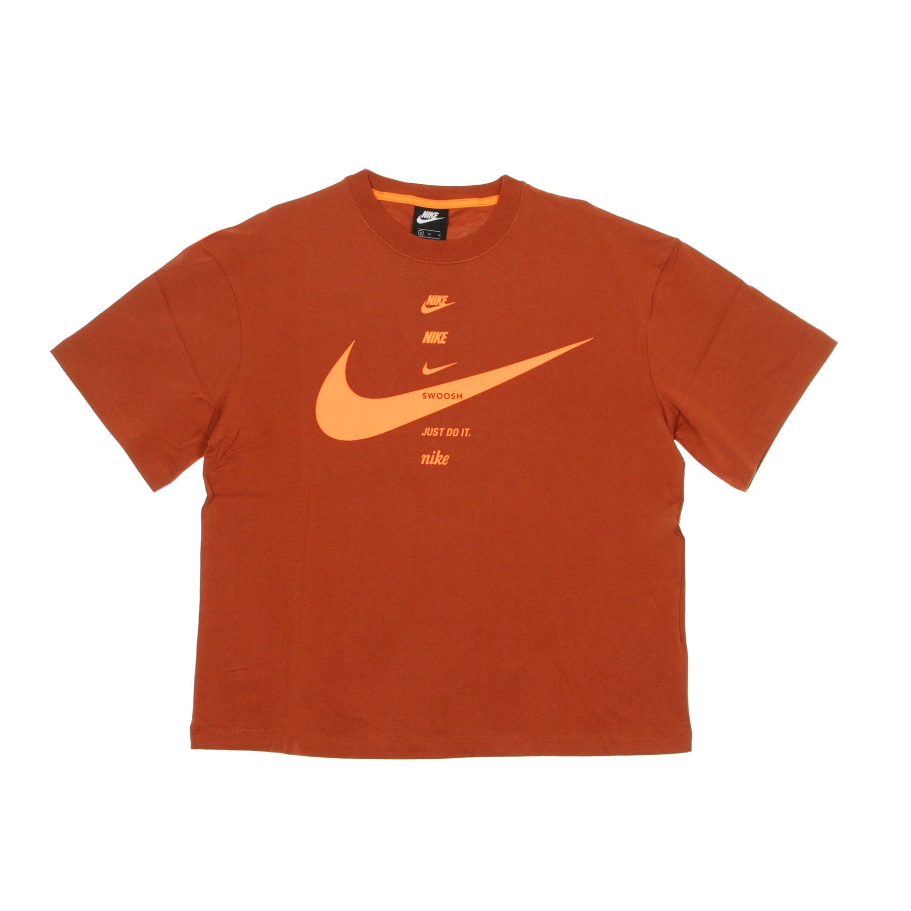 Nike, Maglietta Donna Swoosh Top, Firewood Orange/total Orange