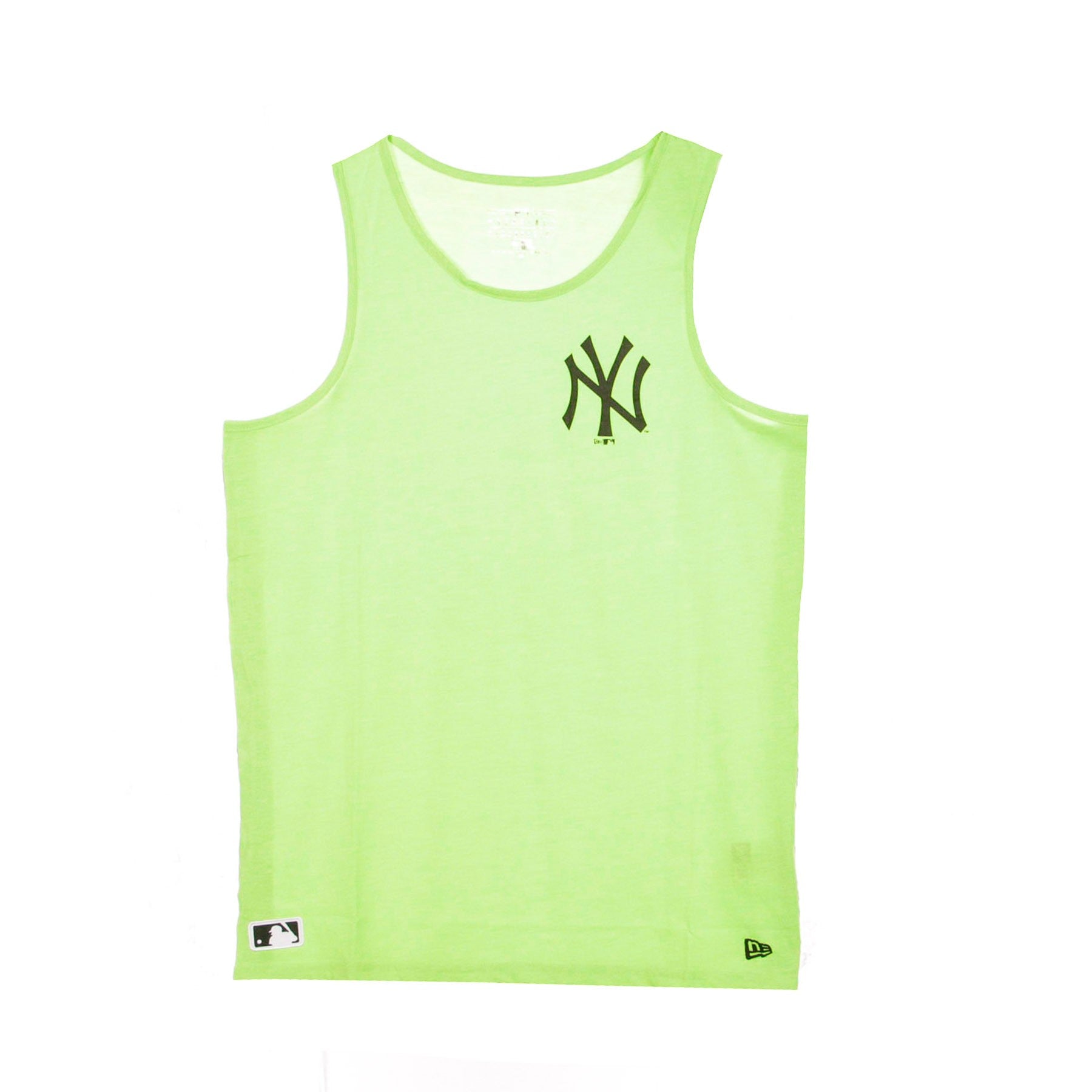 New Era, Canotta Uomo Mlb Sleeve Taping Tank Neyyan, Lime/black
