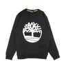Timberland, Felpa Girocollo Uomo Core Logo Crewneck Brushback, Black/white