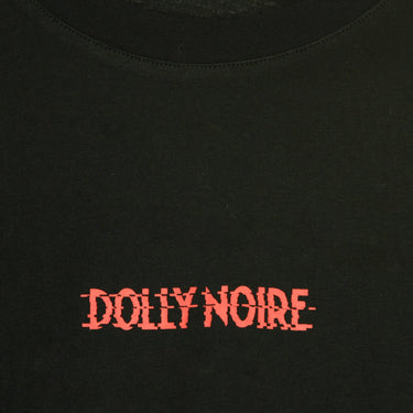 Dolly Noire, Maglietta Corta Donna Capital Black & Red Long Sleeves Over, 