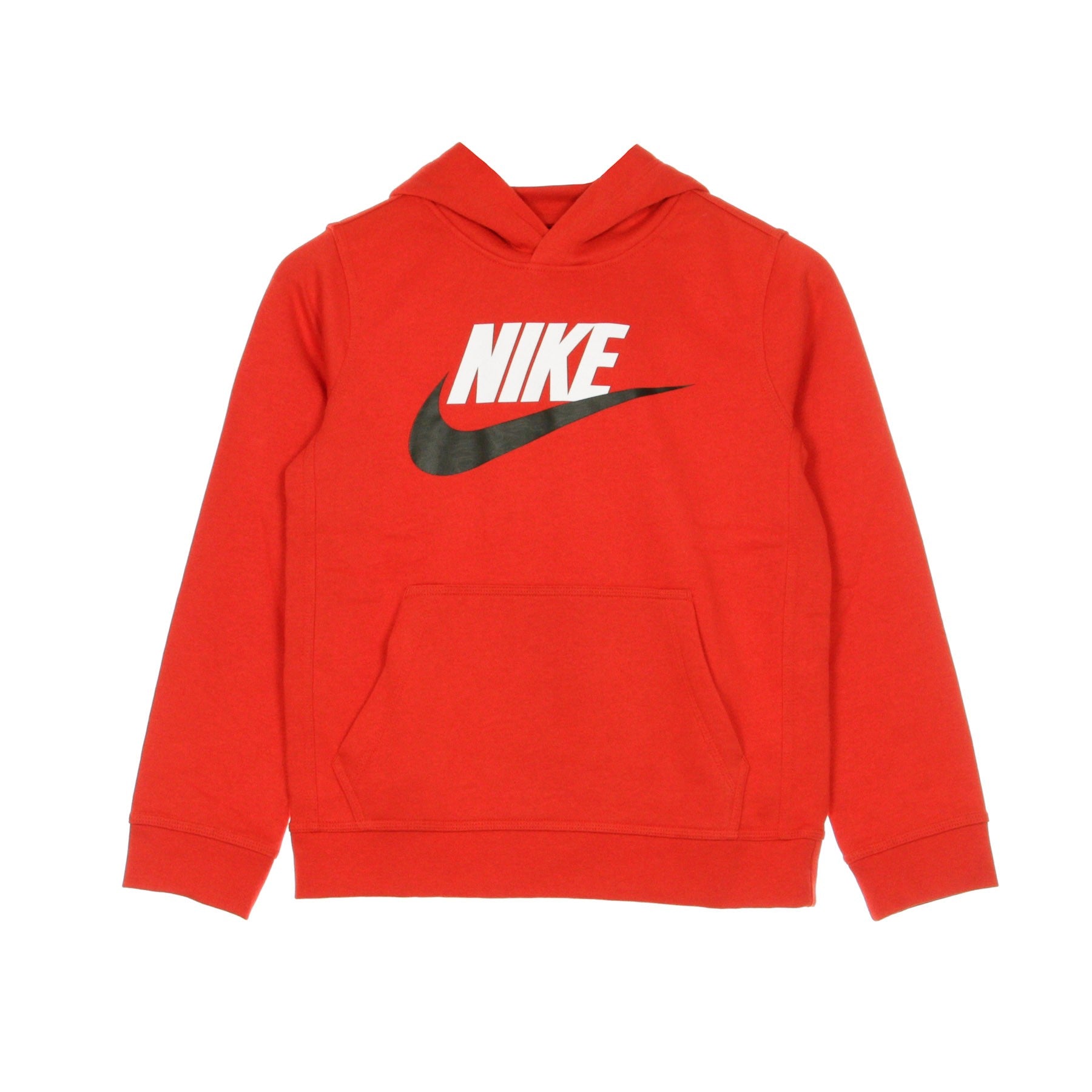 Nike, Felpa Cappuccio Ragazzo Club Fleece, University Red