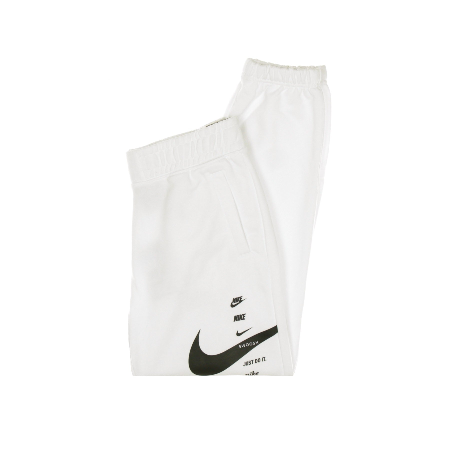 Nike, Pantalone Tuta Felpato Donna Sportswear Swoosh, White/black