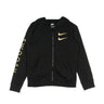Nike, Felpa Cappuccio Zip Bambino Sportswear Swoosh, Black/black/metallic Gold