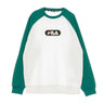 Fila, Felpa Leggera Girocollo Uomo Baha Raglan Crew, Bright White/teal Green