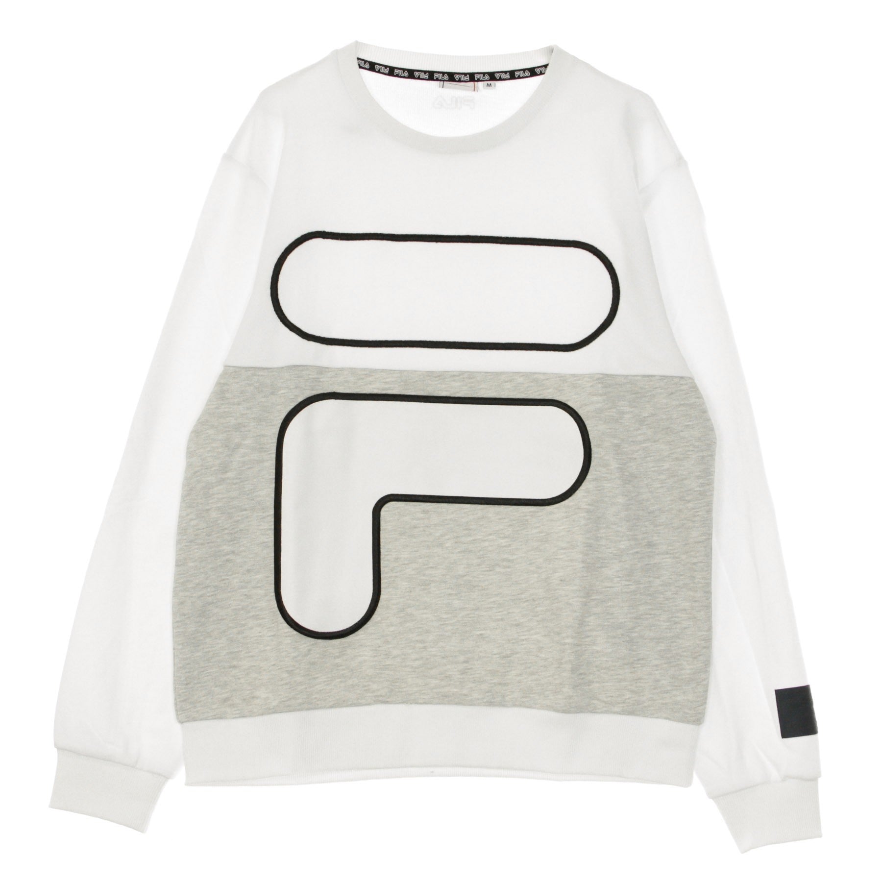 Fila, Felpa Leggera Girocollo Uomo Latan Crew Sweat, Bright White/light Grey Melange Bros