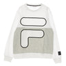 Fila, Felpa Leggera Girocollo Uomo Latan Crew Sweat, Bright White/light Grey Melange Bros