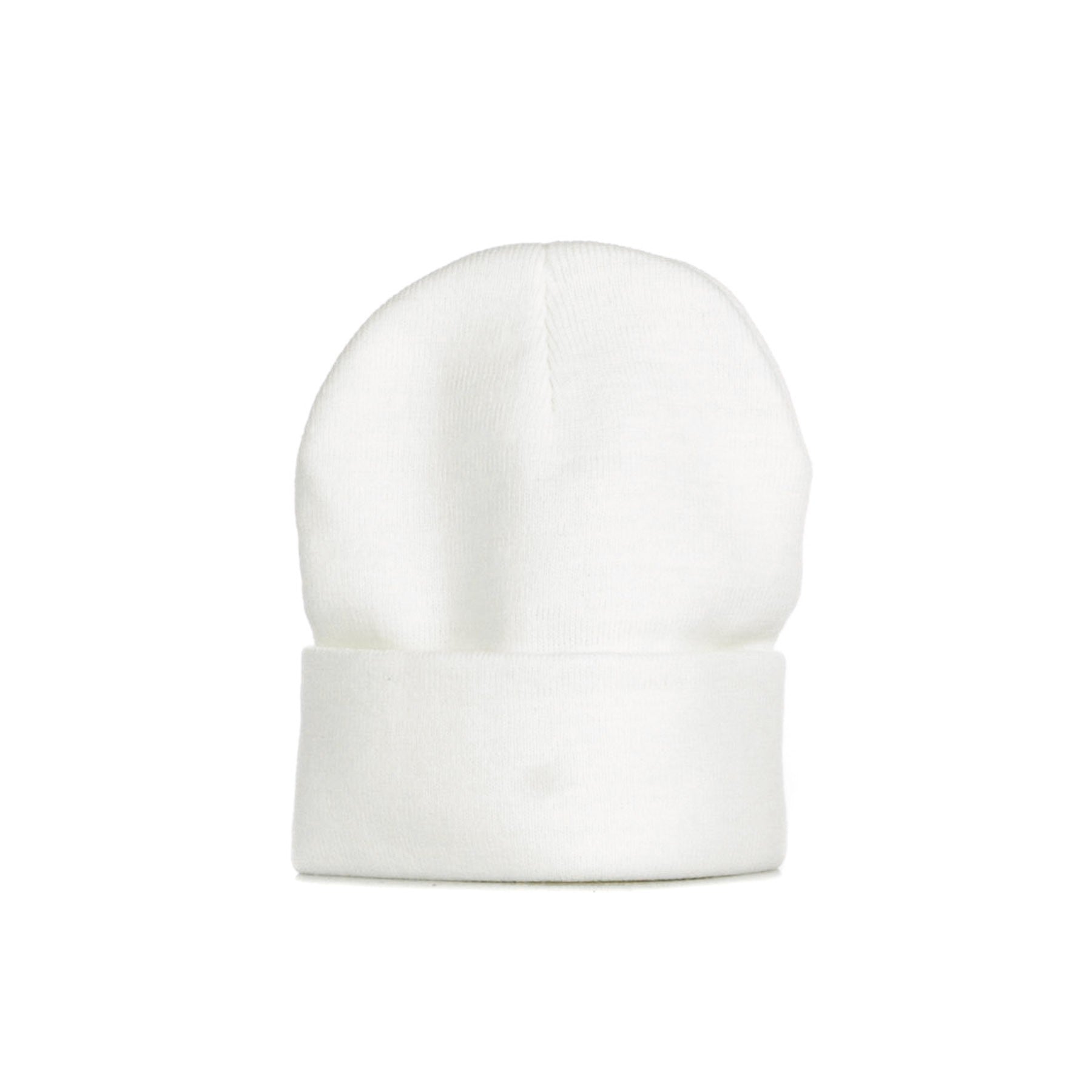 Men's Logo Fold Beanie Hat White